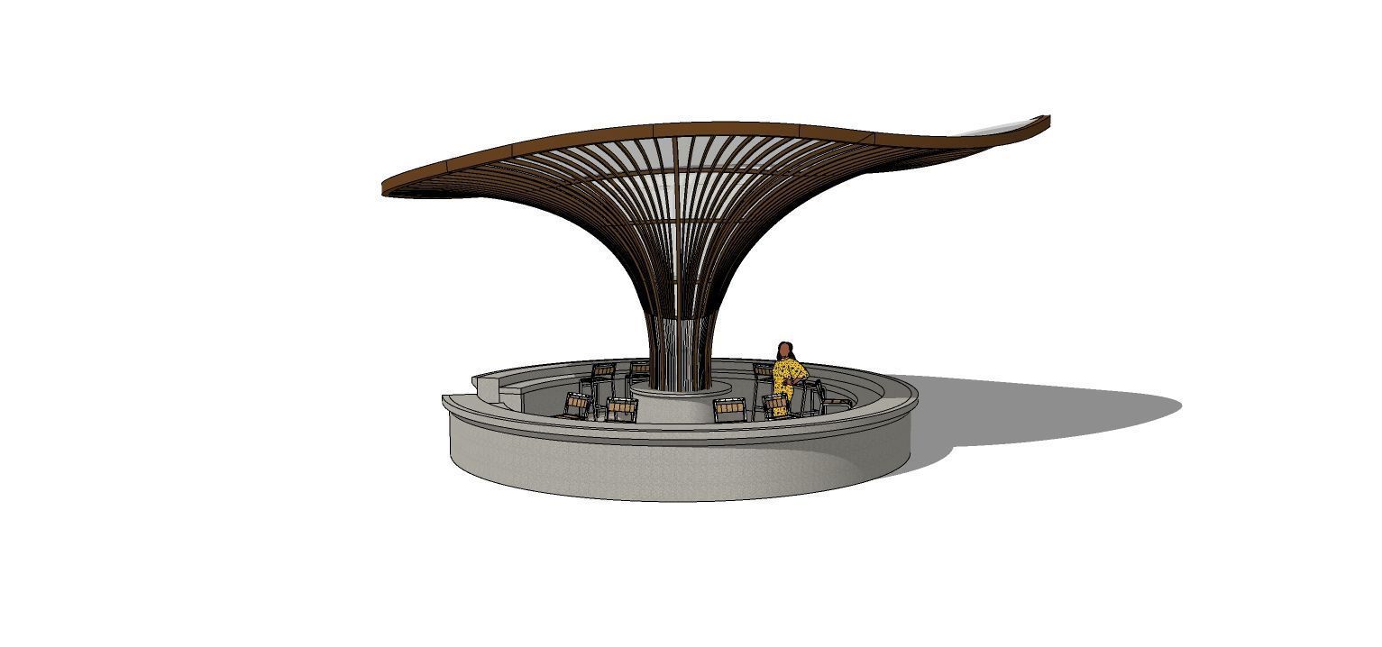 Floral Pool Bar 3DS Max Vray Corona Low-poly 3D model_5