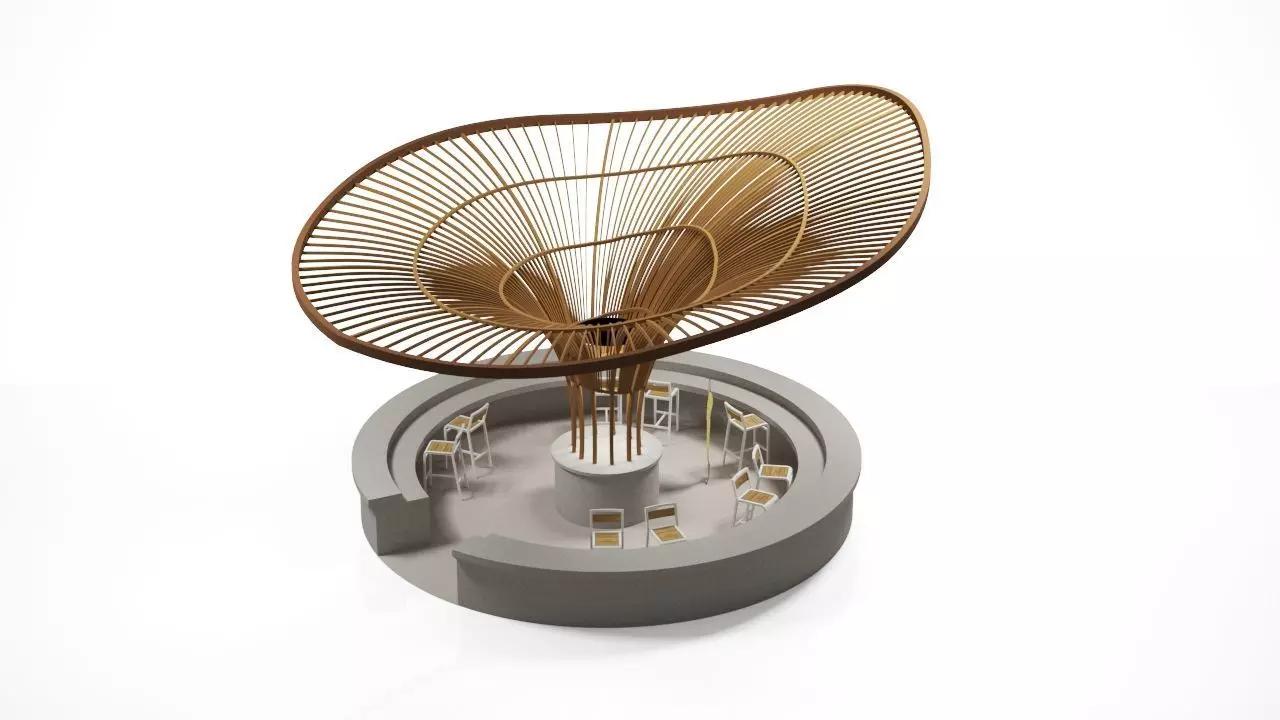 Floral Pool Bar 3DS Max Vray Corona Low-poly 3D model_0