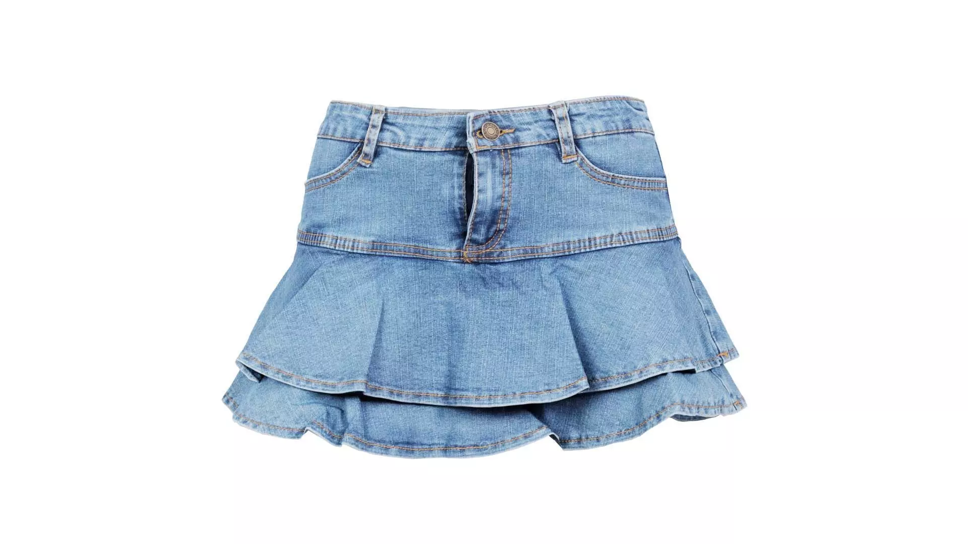 Mini Jeans Skirt Low-poly 3D model_0