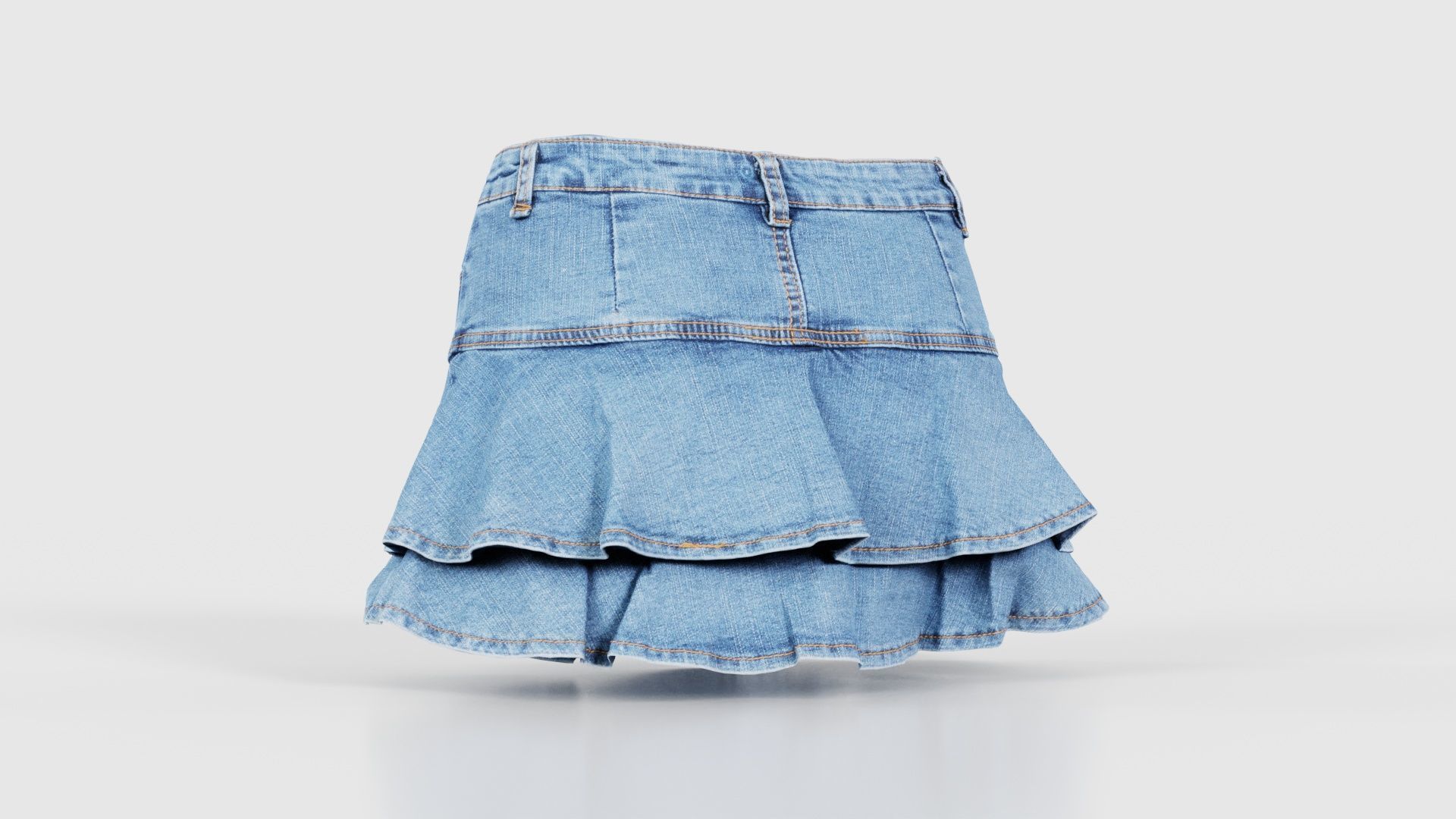 Mini Jeans Skirt Low-poly 3D model_22