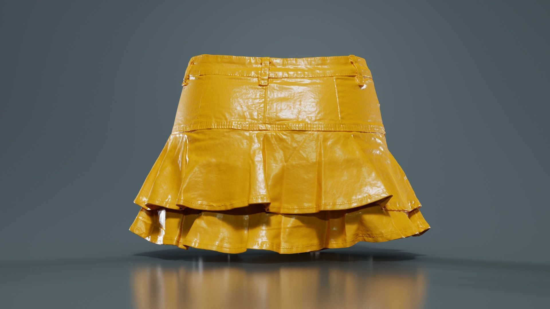 Mini Jeans Skirt Low-poly 3D model_13