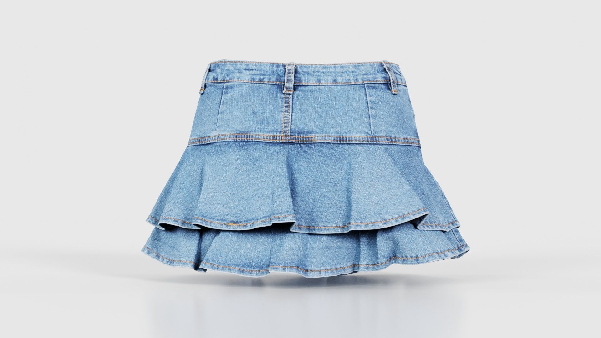Mini Jeans Skirt Low-poly 3D model_21