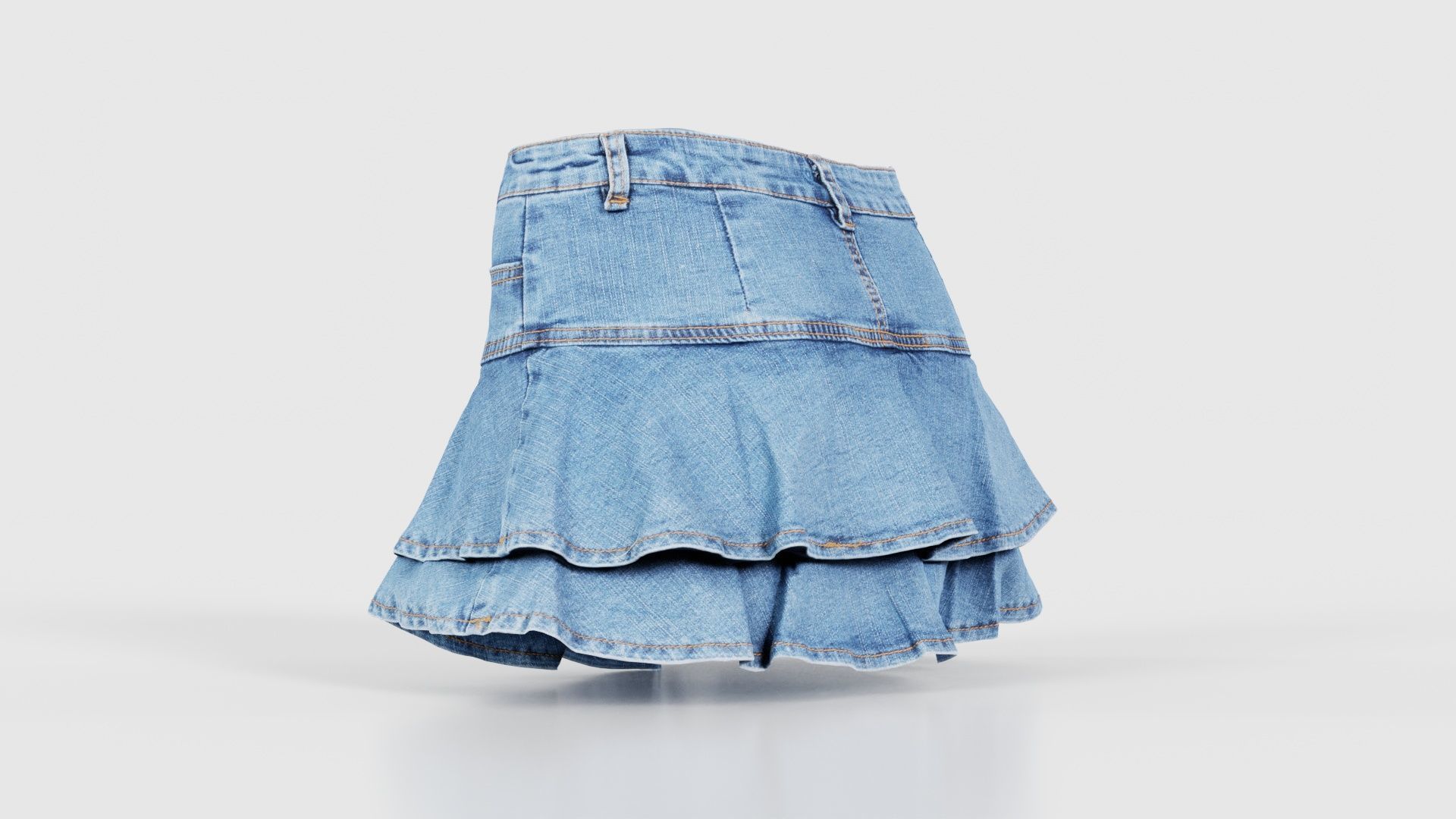 Mini Jeans Skirt Low-poly 3D model_23