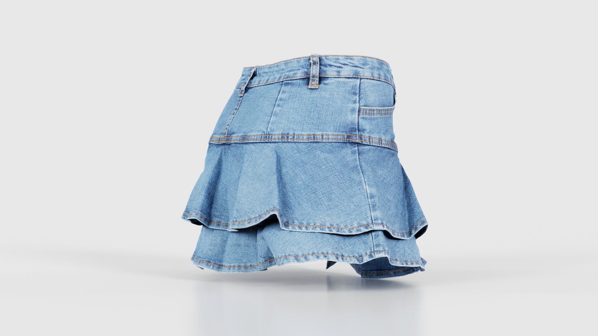 Mini Jeans Skirt Low-poly 3D model_19