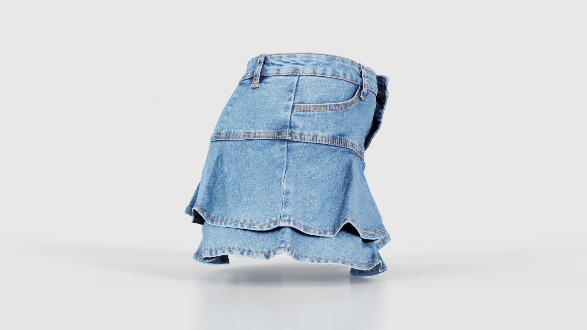 Mini Jeans Skirt Low-poly 3D model_18