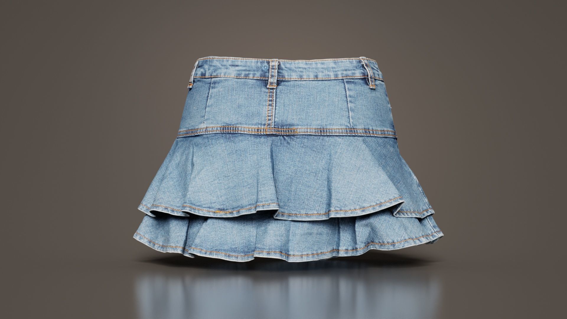 Mini Jeans Skirt Low-poly 3D model_6