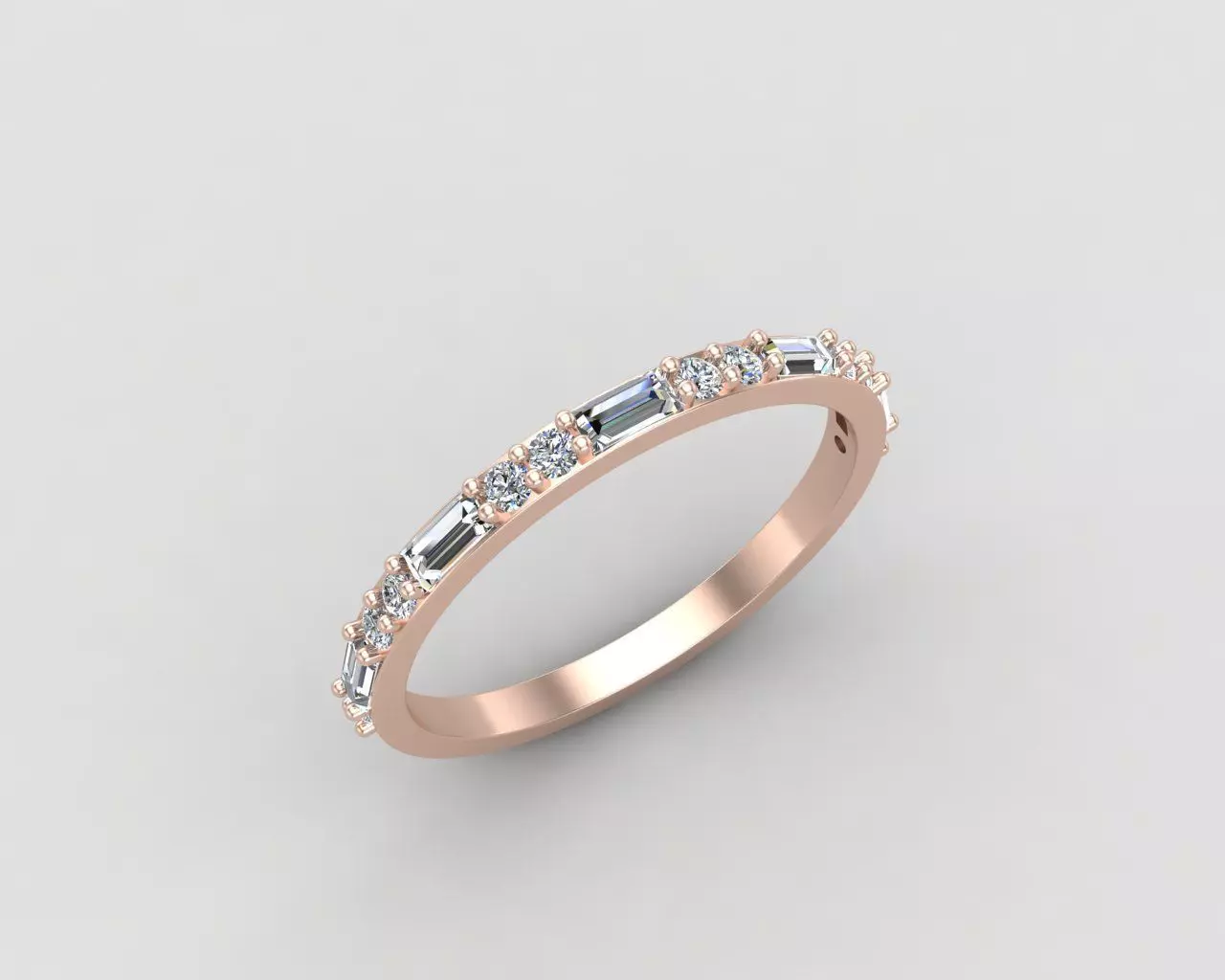 light weight Minimal diamond and budget ring 137-MW 3D print model_0