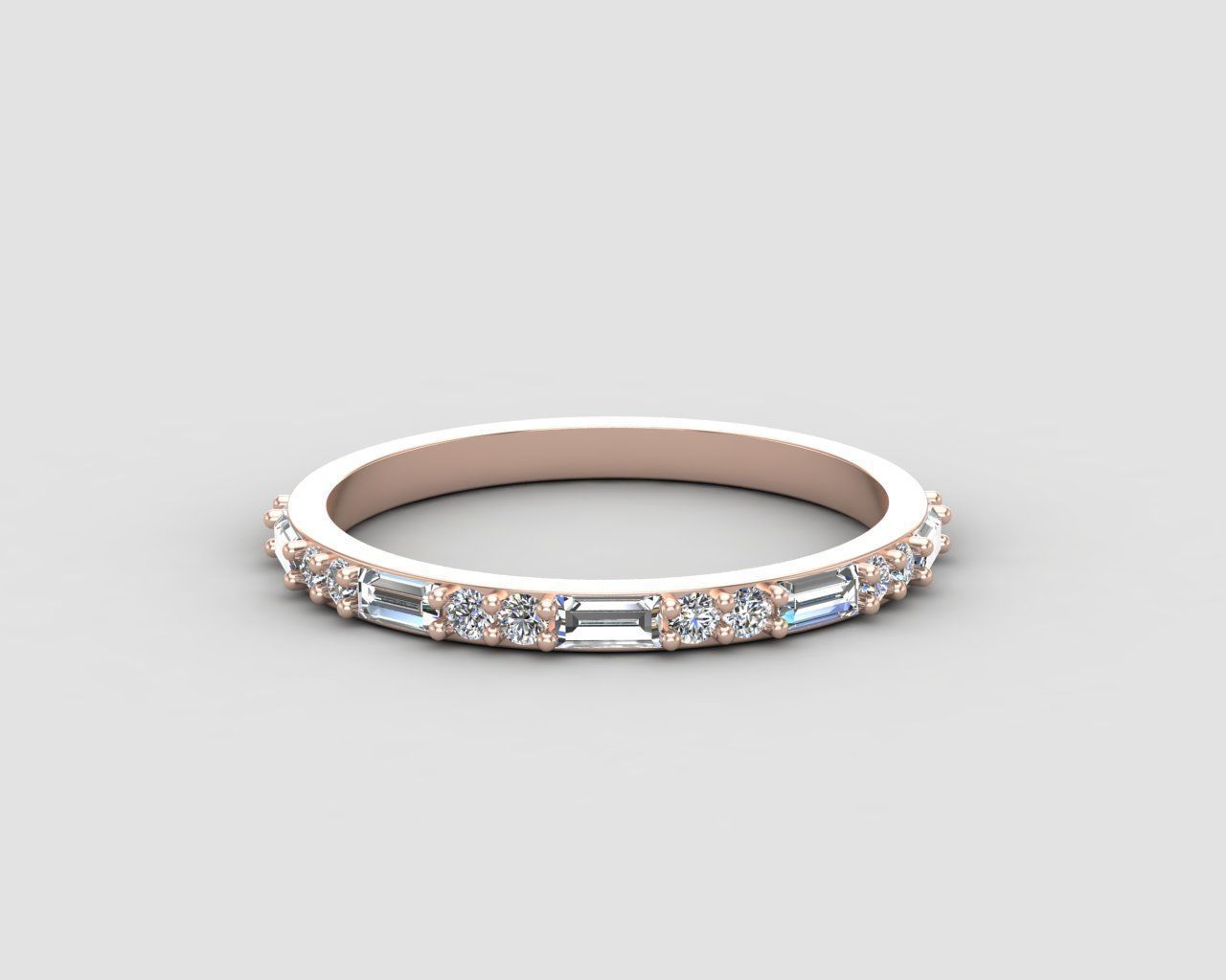 light weight Minimal diamond and budget ring 137-MW 3D print model_5