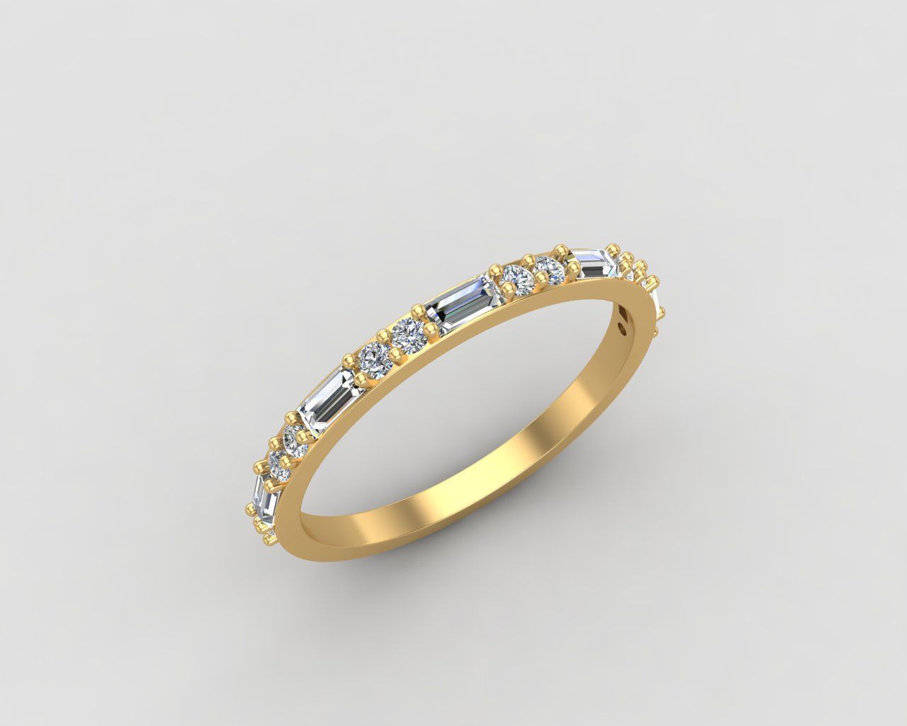 light weight Minimal diamond and budget ring 137-MW 3D print model_23