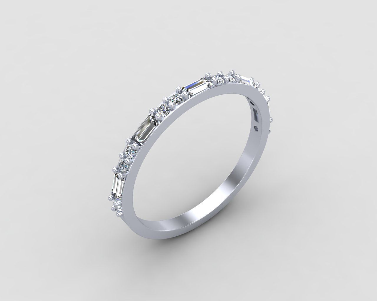 light weight Minimal diamond and budget ring 137-MW 3D print model_13