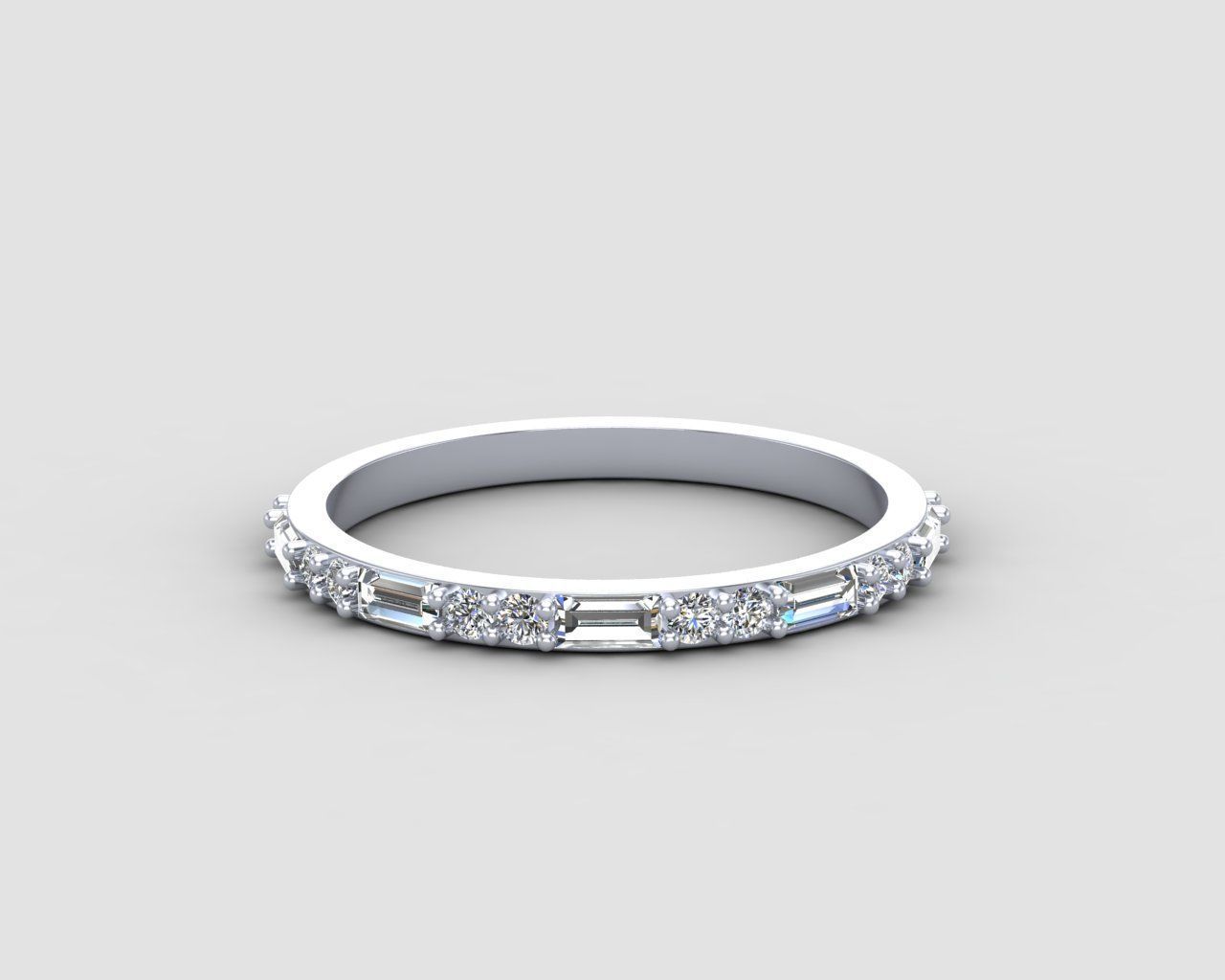 light weight Minimal diamond and budget ring 137-MW 3D print model_17