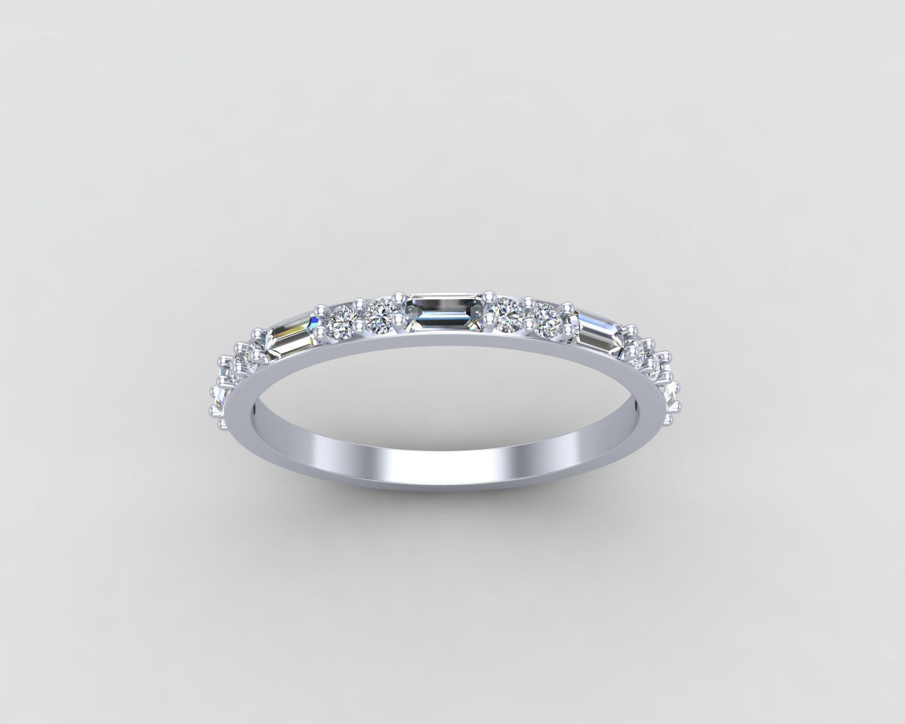 light weight Minimal diamond and budget ring 137-MW 3D print model_16