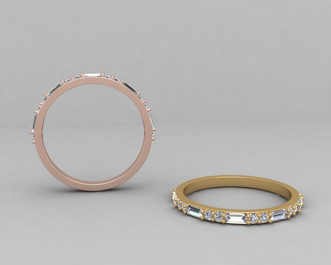 light weight Minimal diamond and budget ring 137-MW 3D print model_1