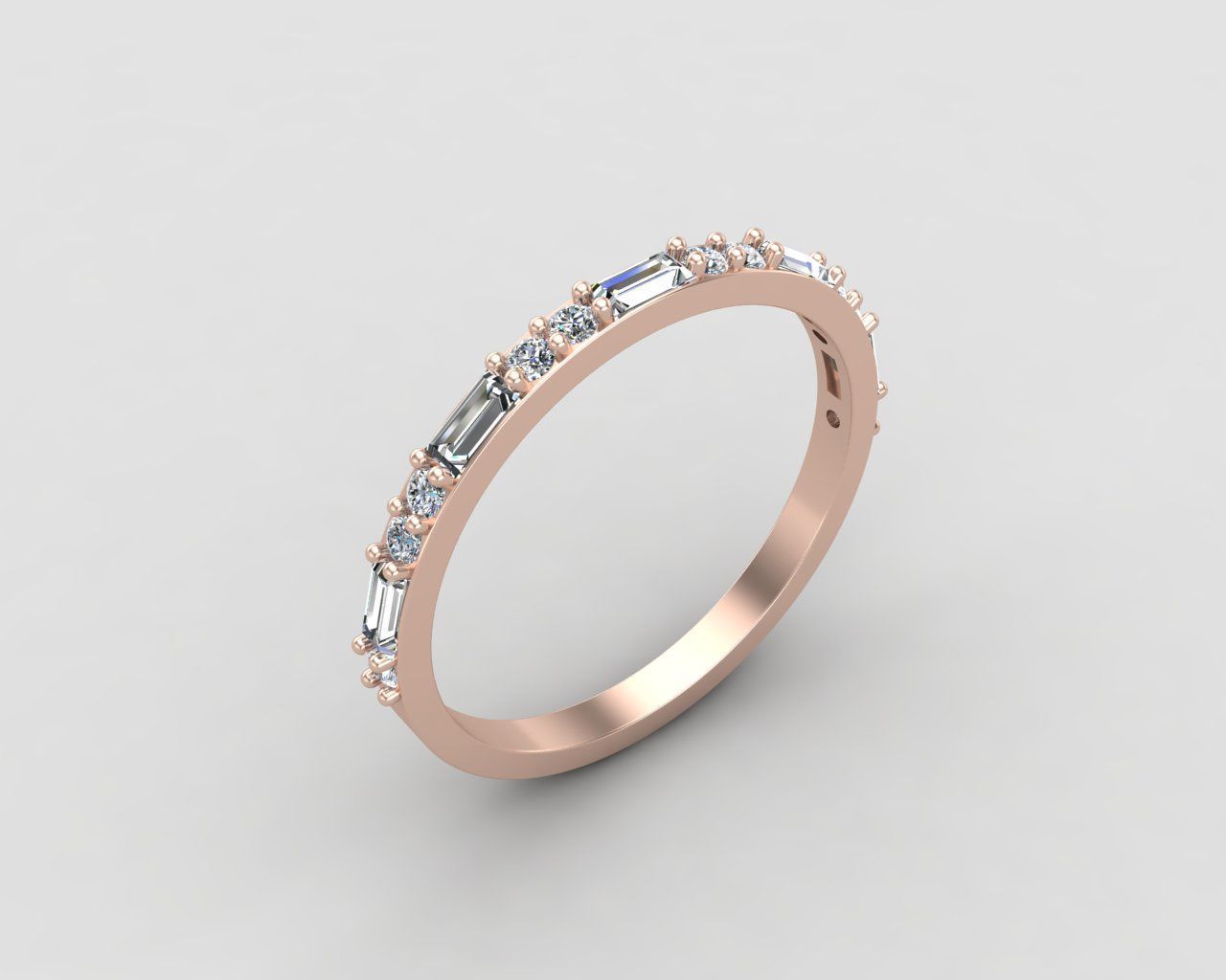 light weight Minimal diamond and budget ring 137-MW 3D print model_3