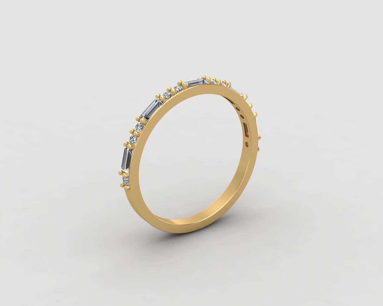 light weight Minimal diamond and budget ring 137-MW 3D print model_22