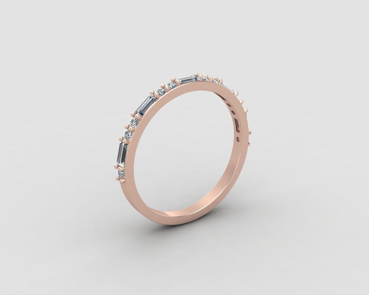 light weight Minimal diamond and budget ring 137-MW 3D print model_4