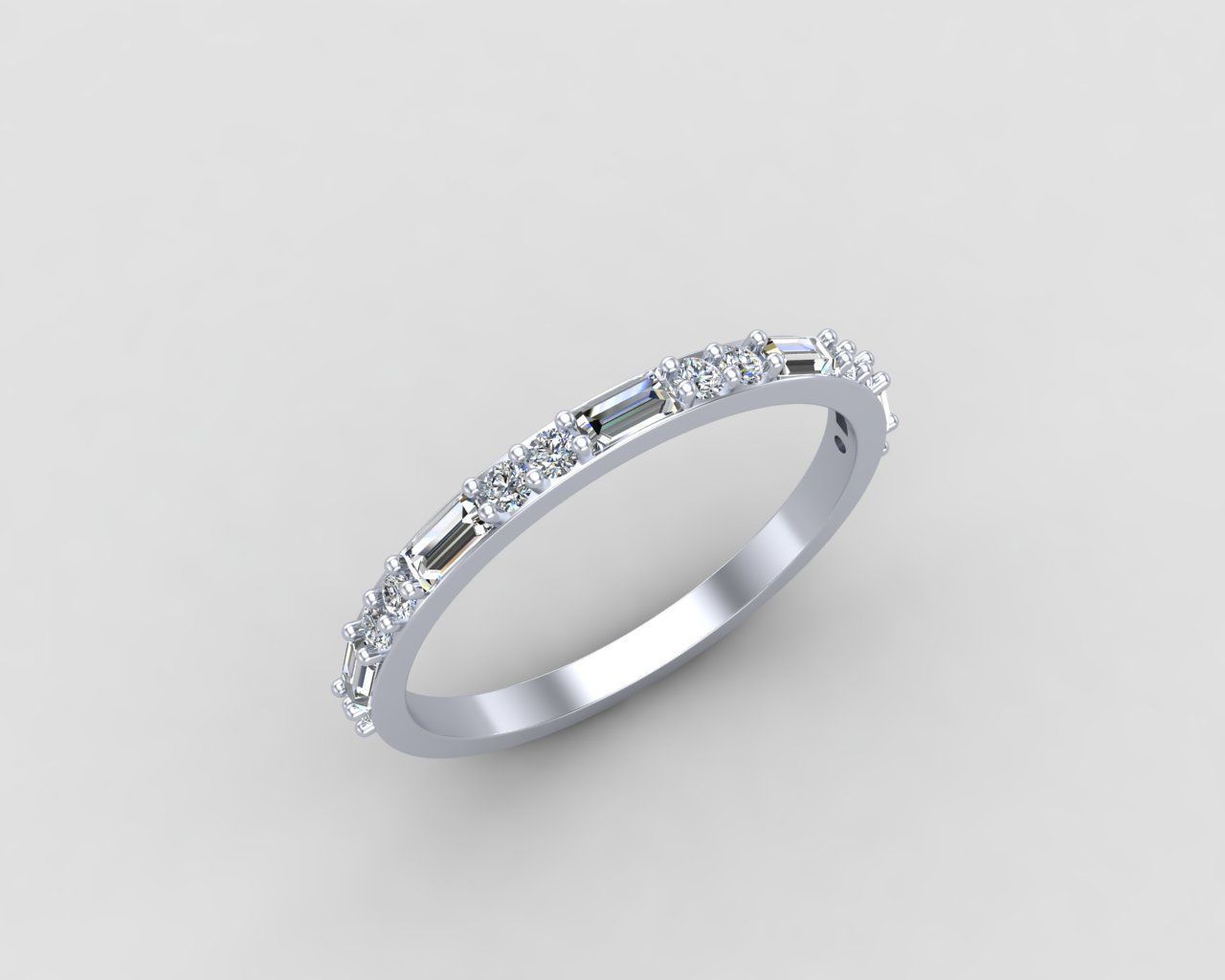light weight Minimal diamond and budget ring 137-MW 3D print model_15