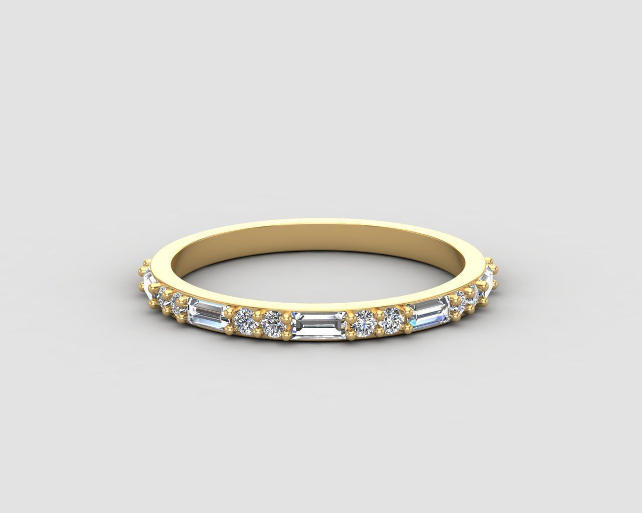 light weight Minimal diamond and budget ring 137-MW 3D print model_25