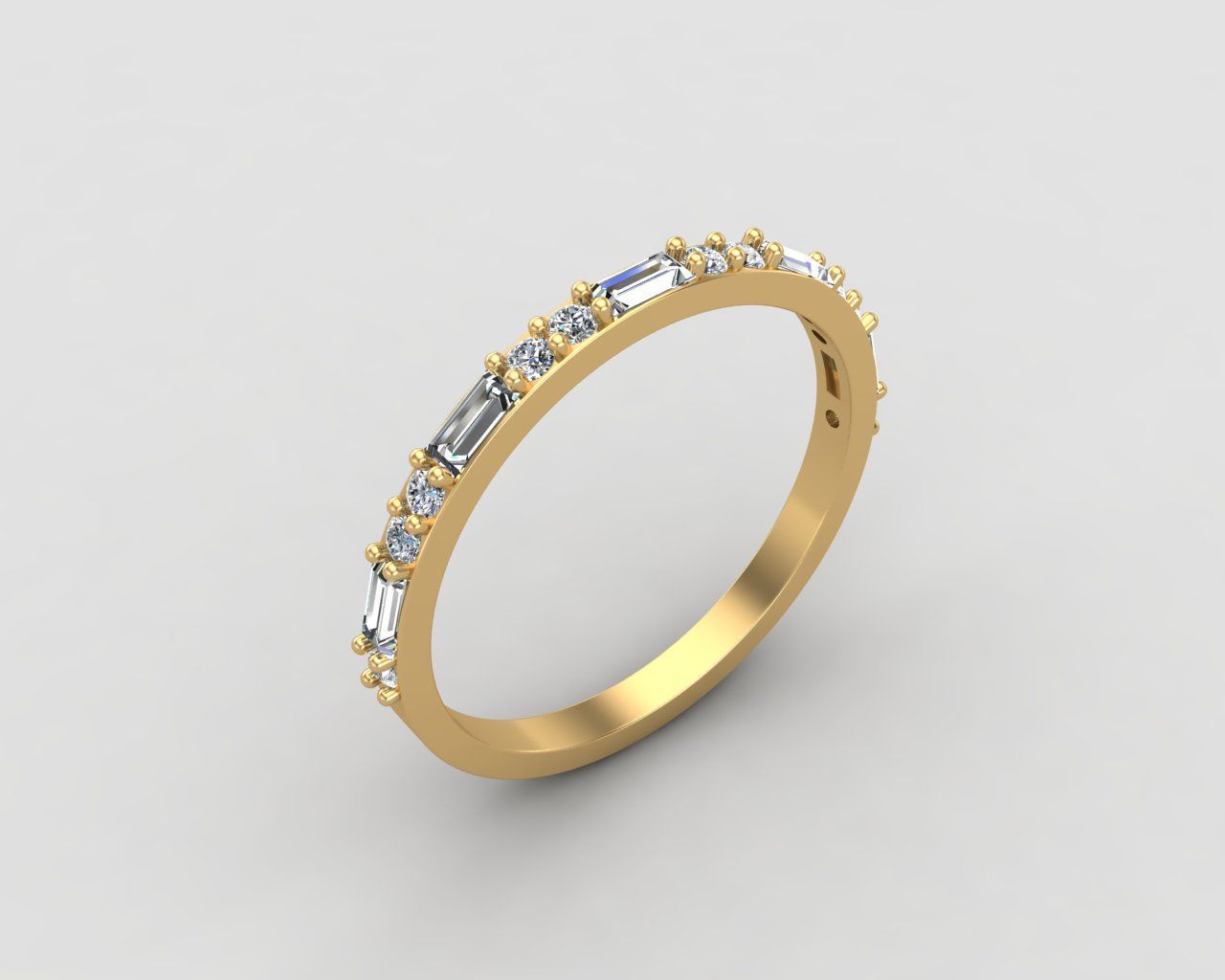 light weight Minimal diamond and budget ring 137-MW 3D print model_21