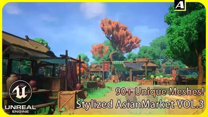 Stylized Asian Market Vol3 Gameready