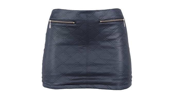 Padded Leather Mini Skirt Low-poly 3D model