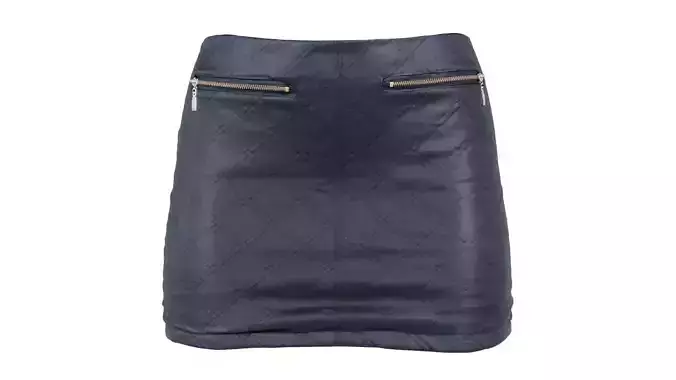 Padded Leather Mini Skirt