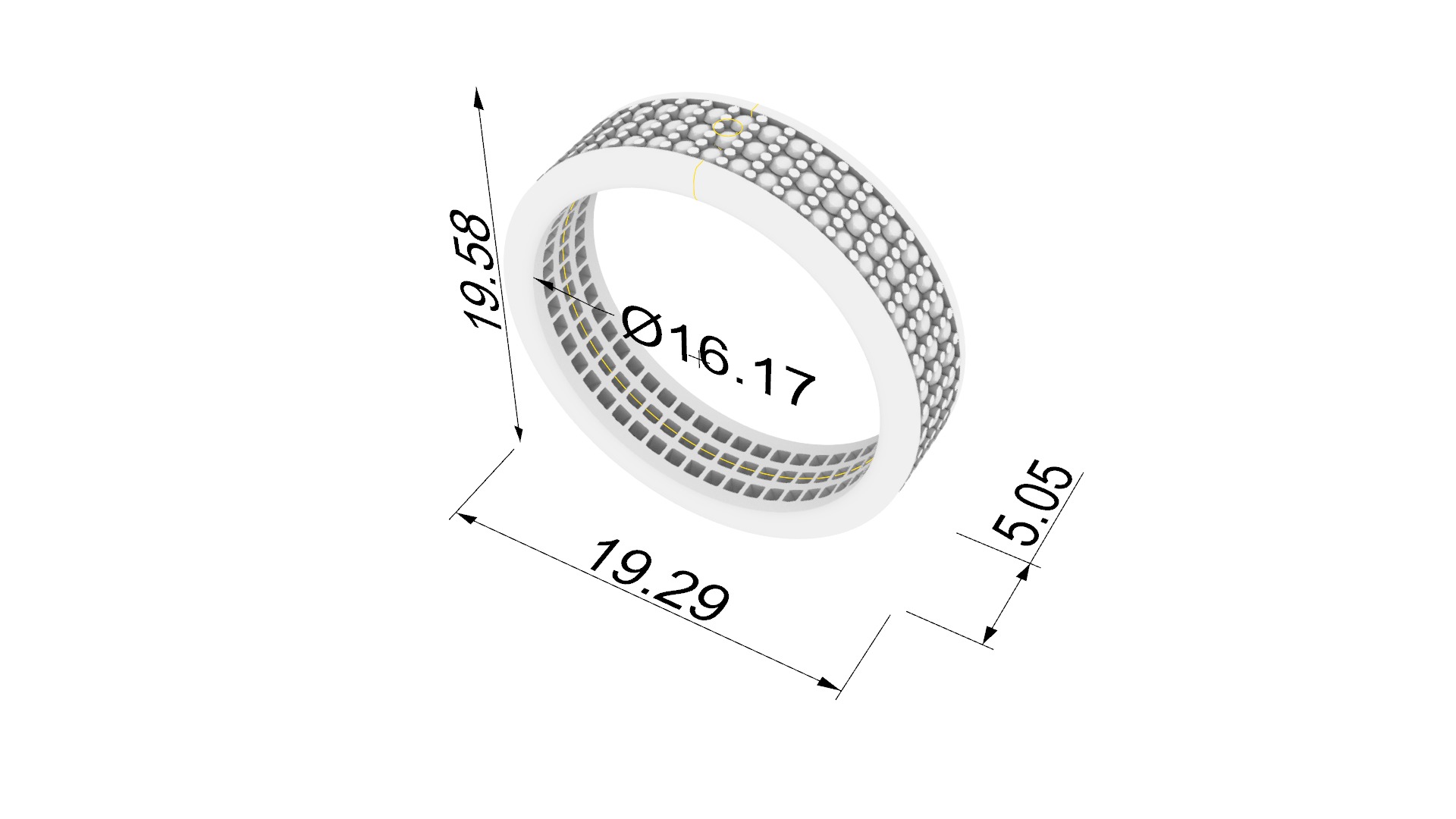 Dazzling Grid Pave Ring JDBCo 3D print model_1