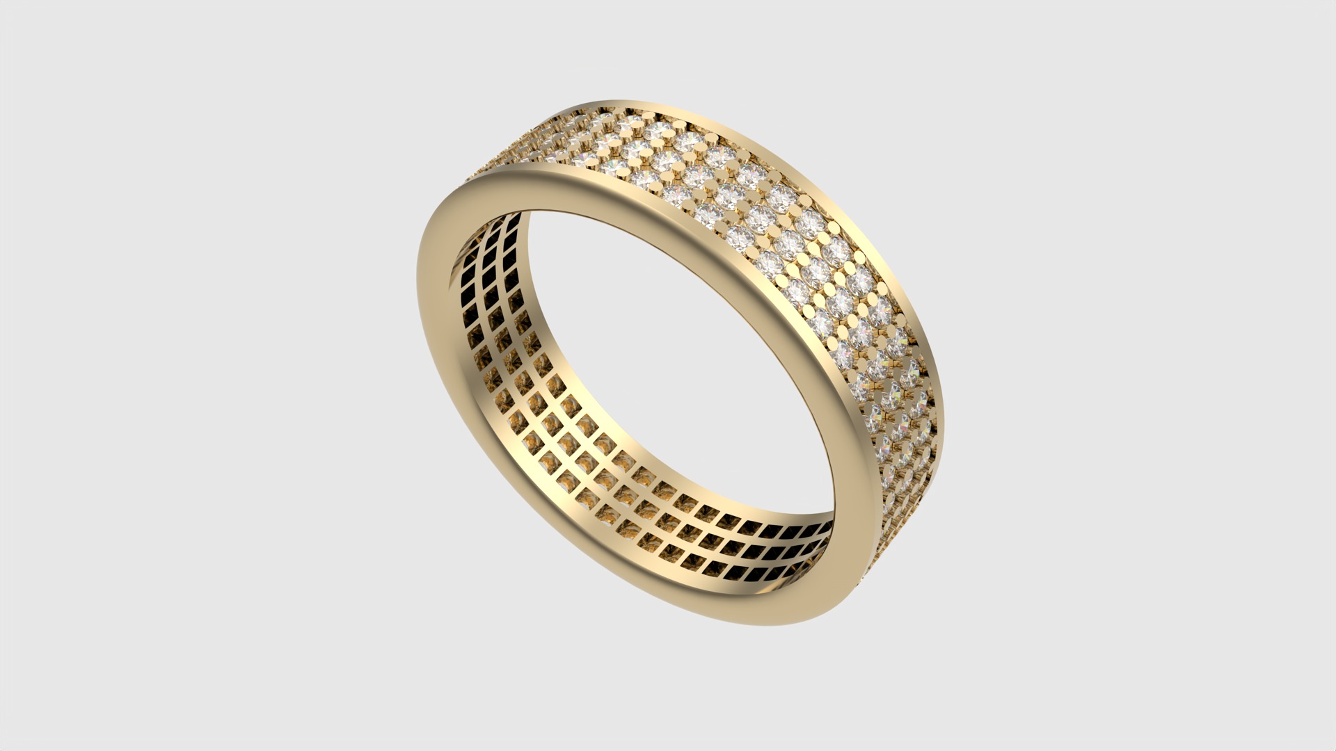 Dazzling Grid Pave Ring JDBCo 3D print model_29