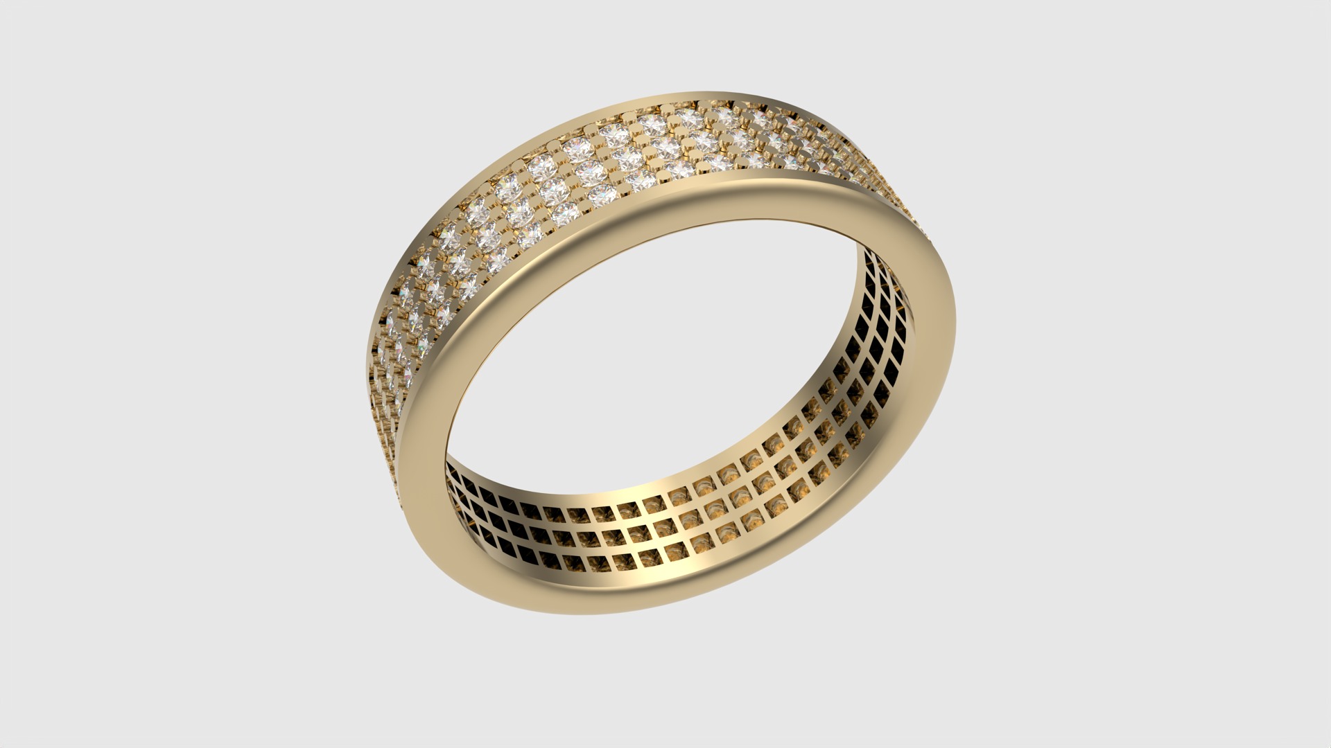 Dazzling Grid Pave Ring JDBCo 3D print model_24