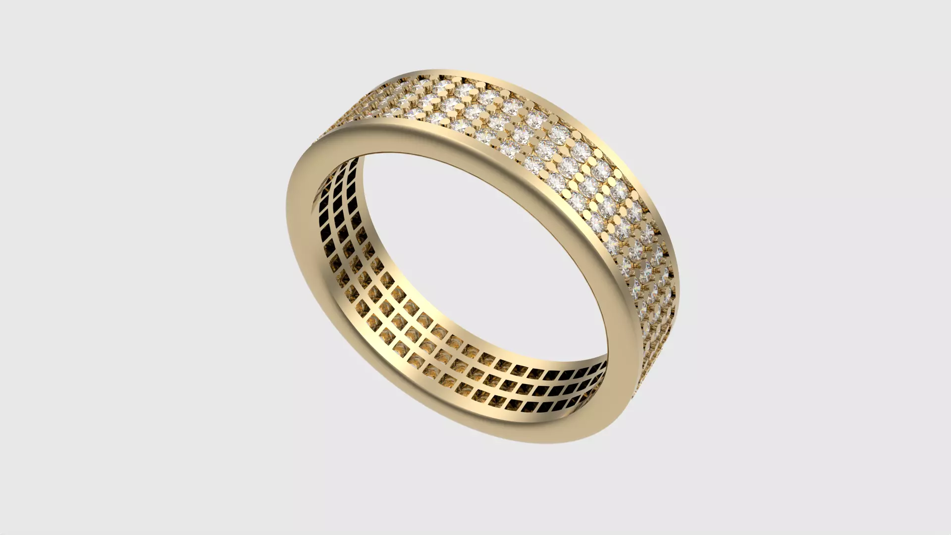 Dazzling Grid Pave Ring JDBCo 3D print model_0