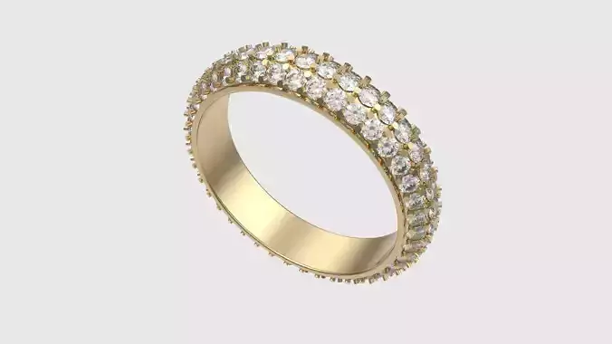 Triple Row Sparkling Eternity Band JDBCo