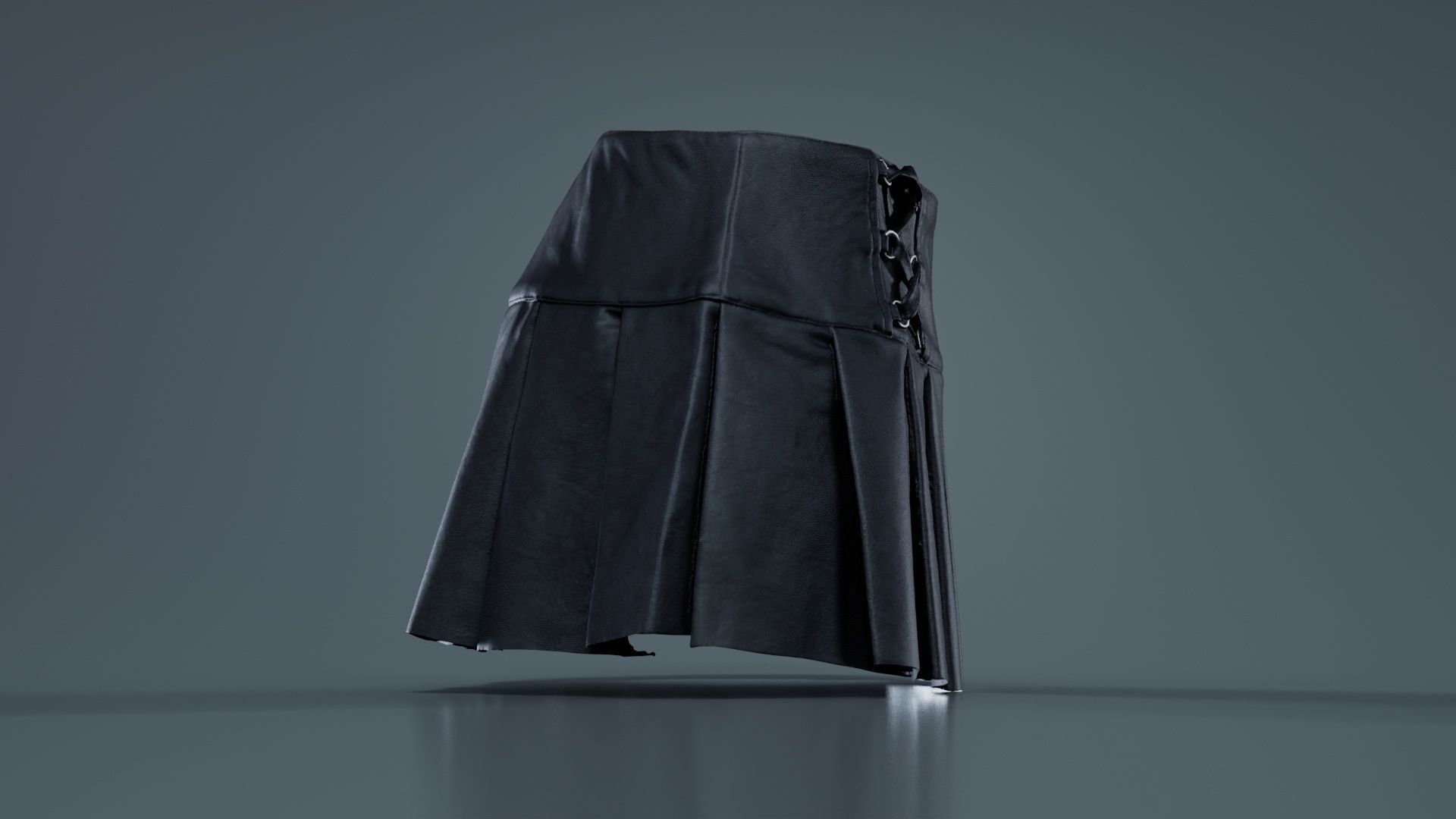 Plaid Laces Skirt Low-poly 3D model_8