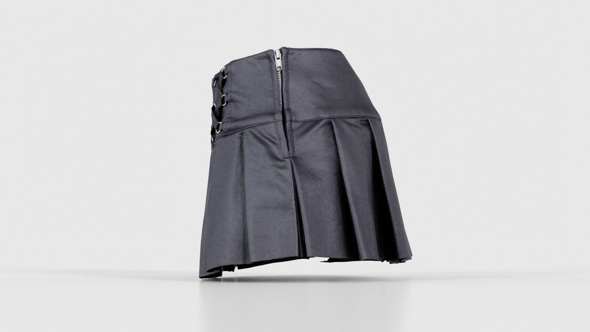 Plaid Laces Skirt Low-poly 3D model_24