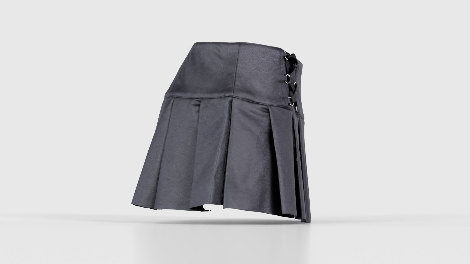 Plaid Laces Skirt Low-poly 3D model_18