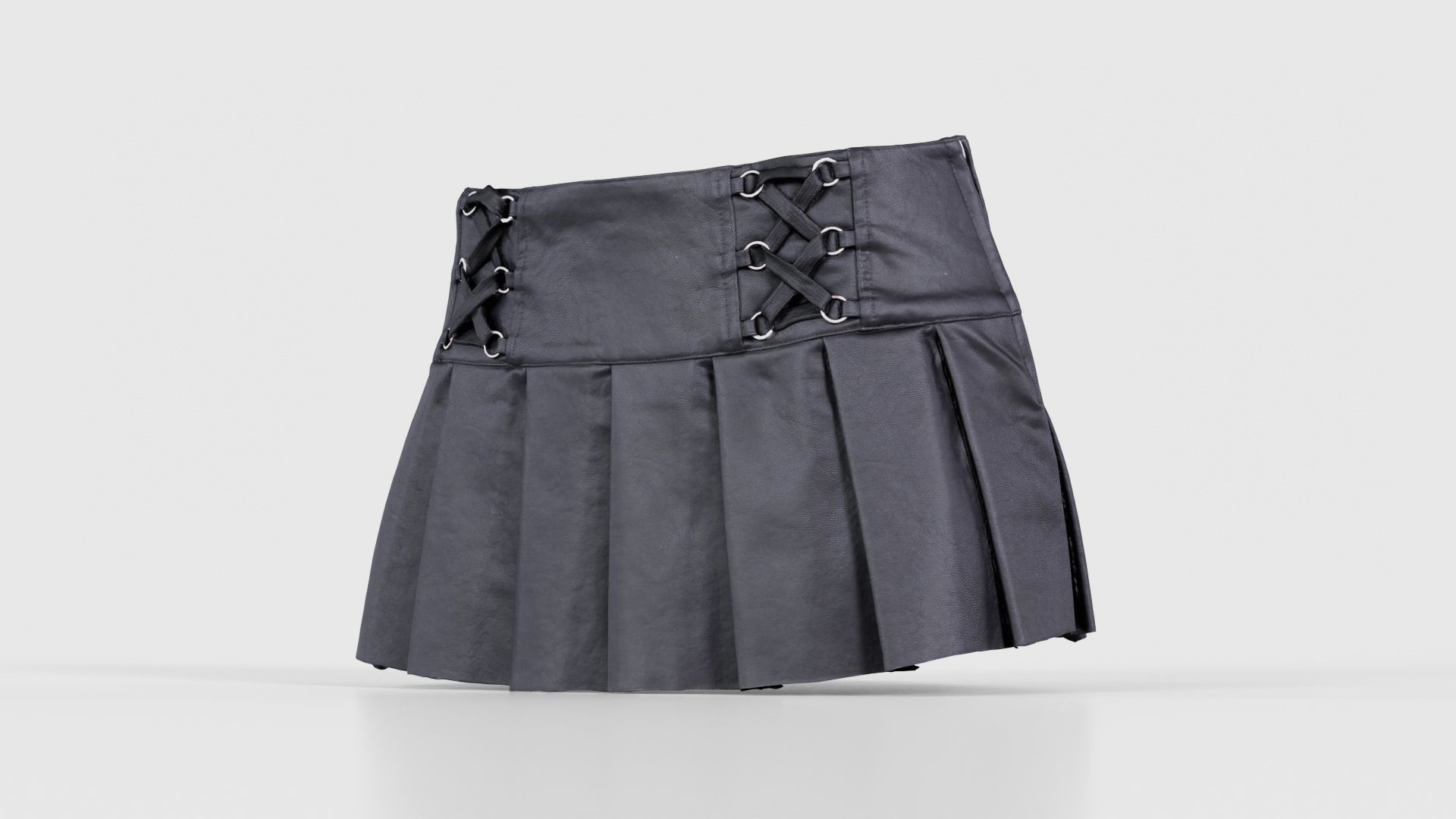 Plaid Laces Skirt Low-poly 3D model_26