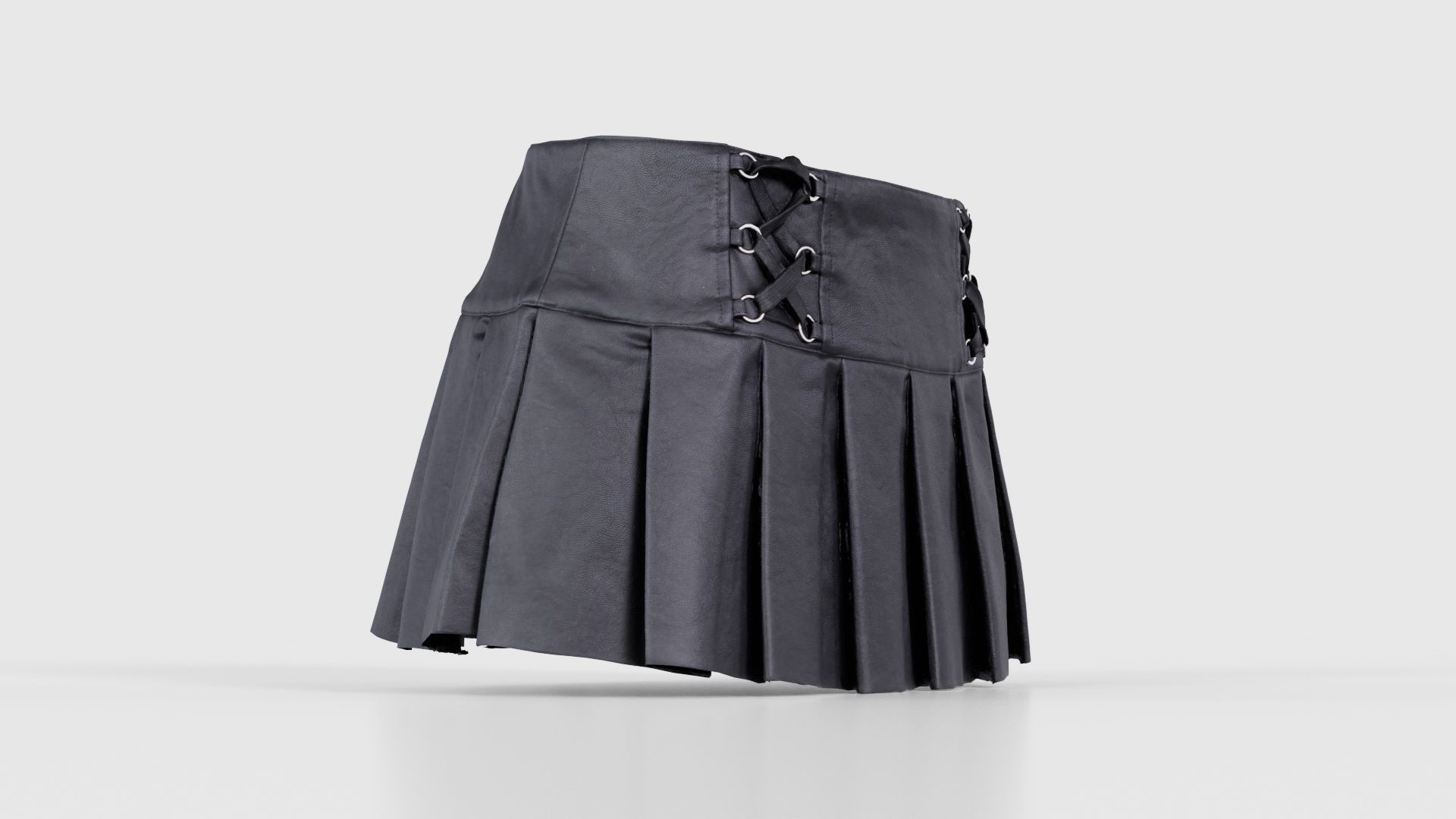 Plaid Laces Skirt Low-poly 3D model_17