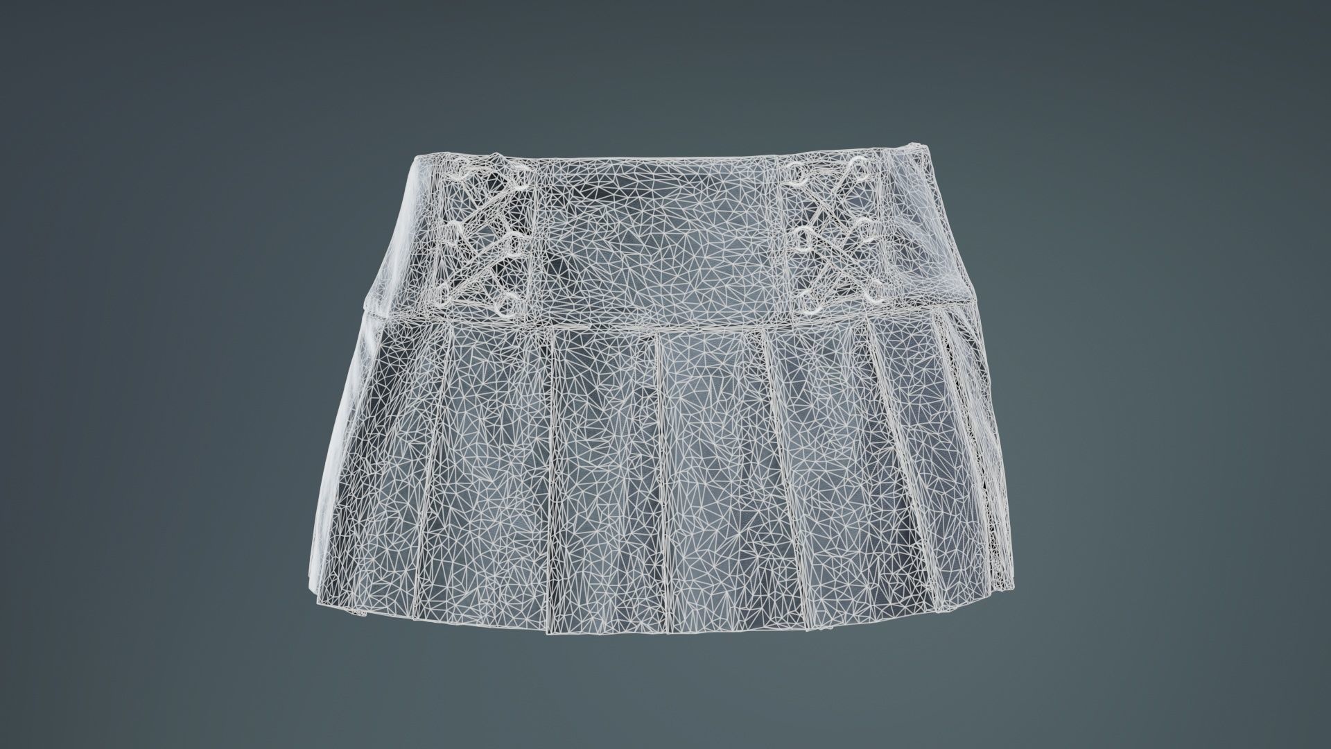 Plaid Laces Skirt Low-poly 3D model_9