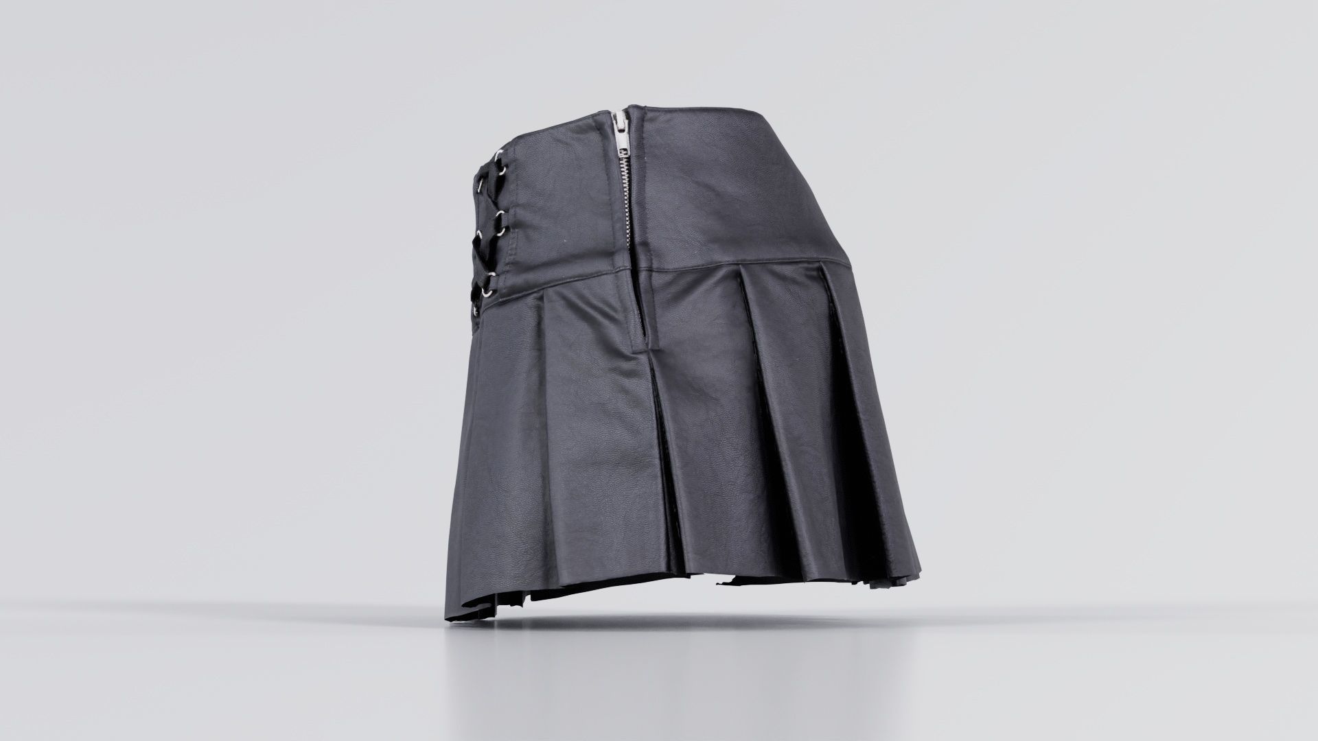 Plaid Laces Skirt Low-poly 3D model_4