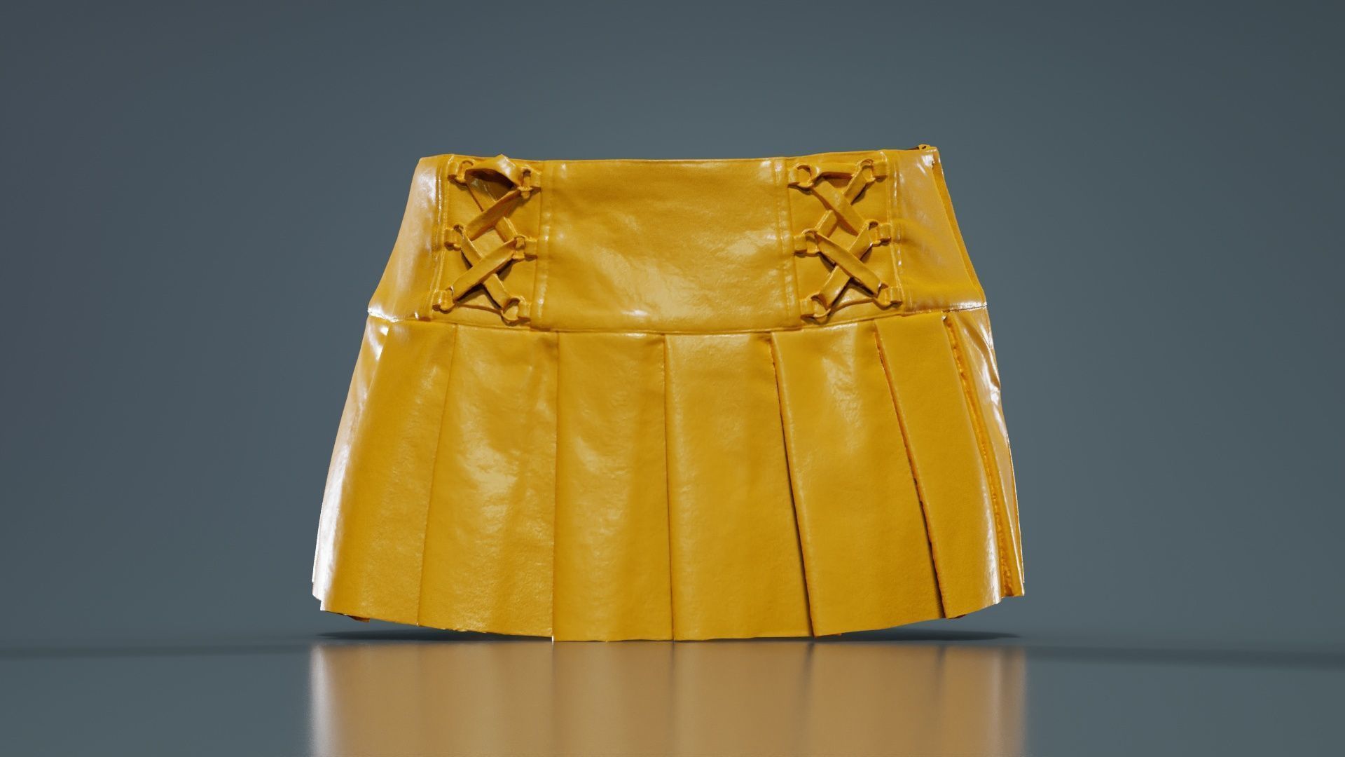 Plaid Laces Skirt Low-poly 3D model_12