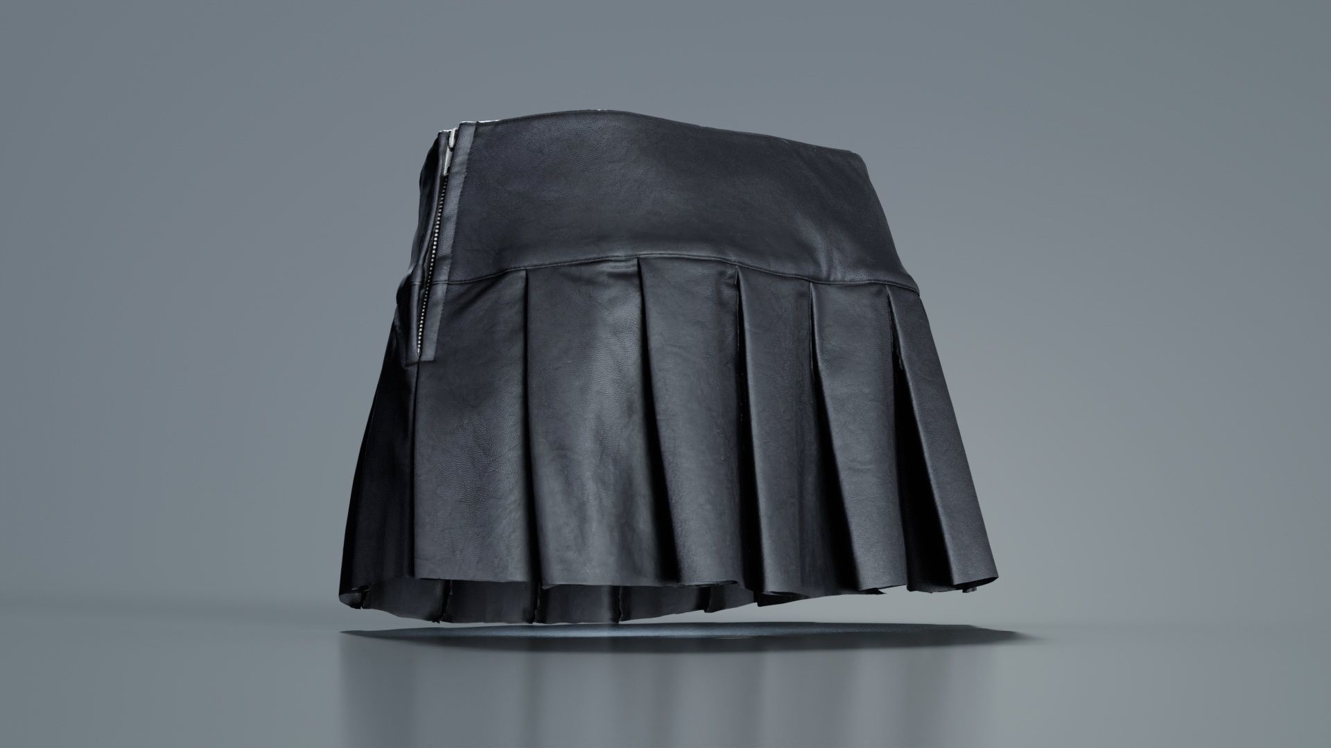 Plaid Laces Skirt Low-poly 3D model_7