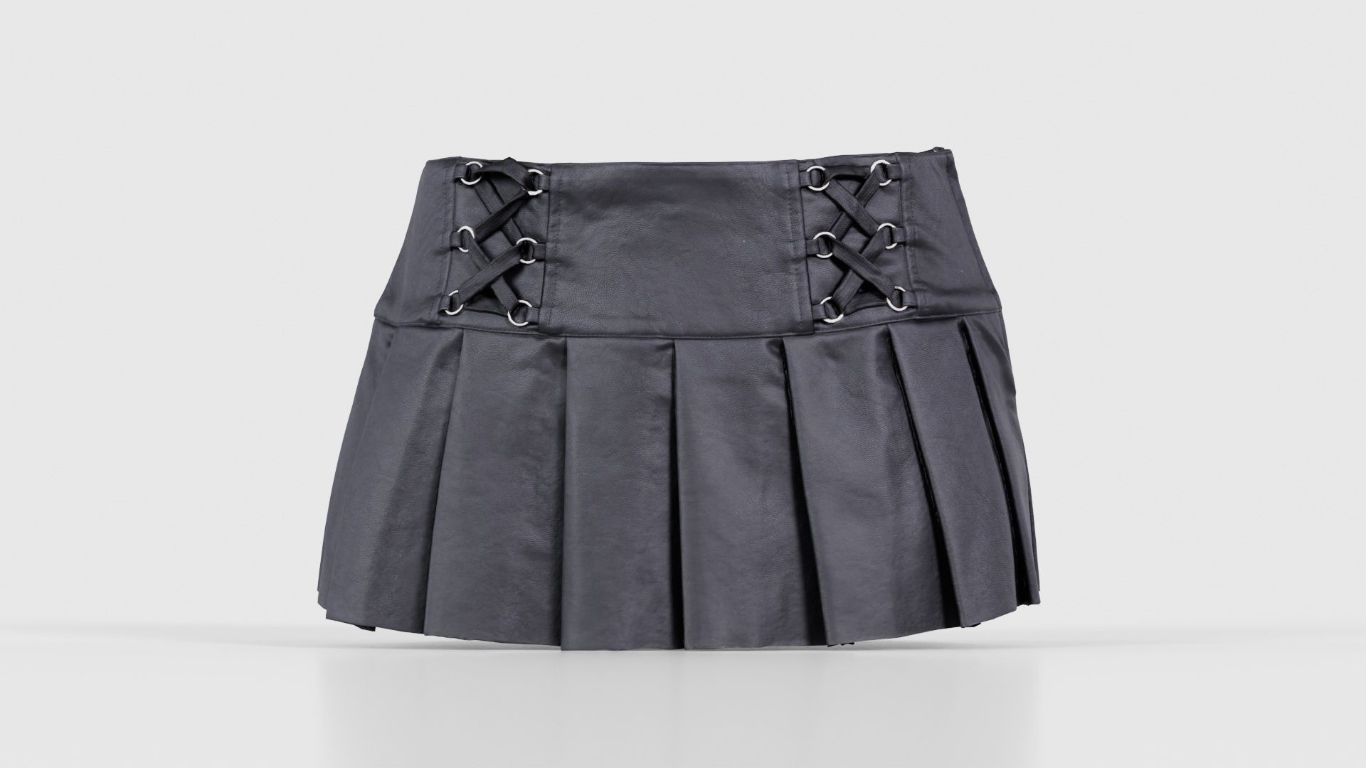 Plaid Laces Skirt Low-poly 3D model_15