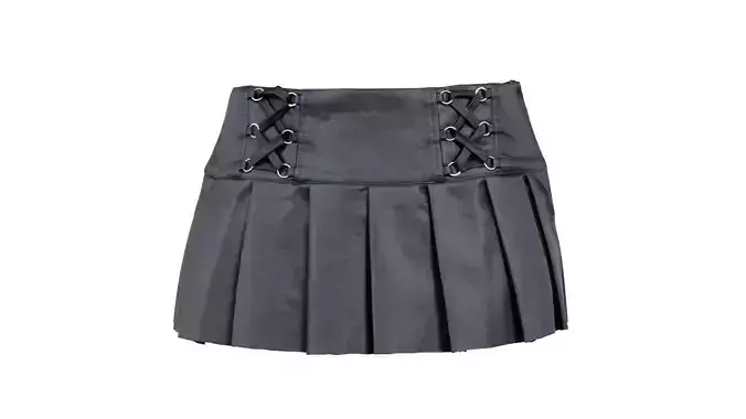 Plaid Laces Skirt Low-poly 3D model