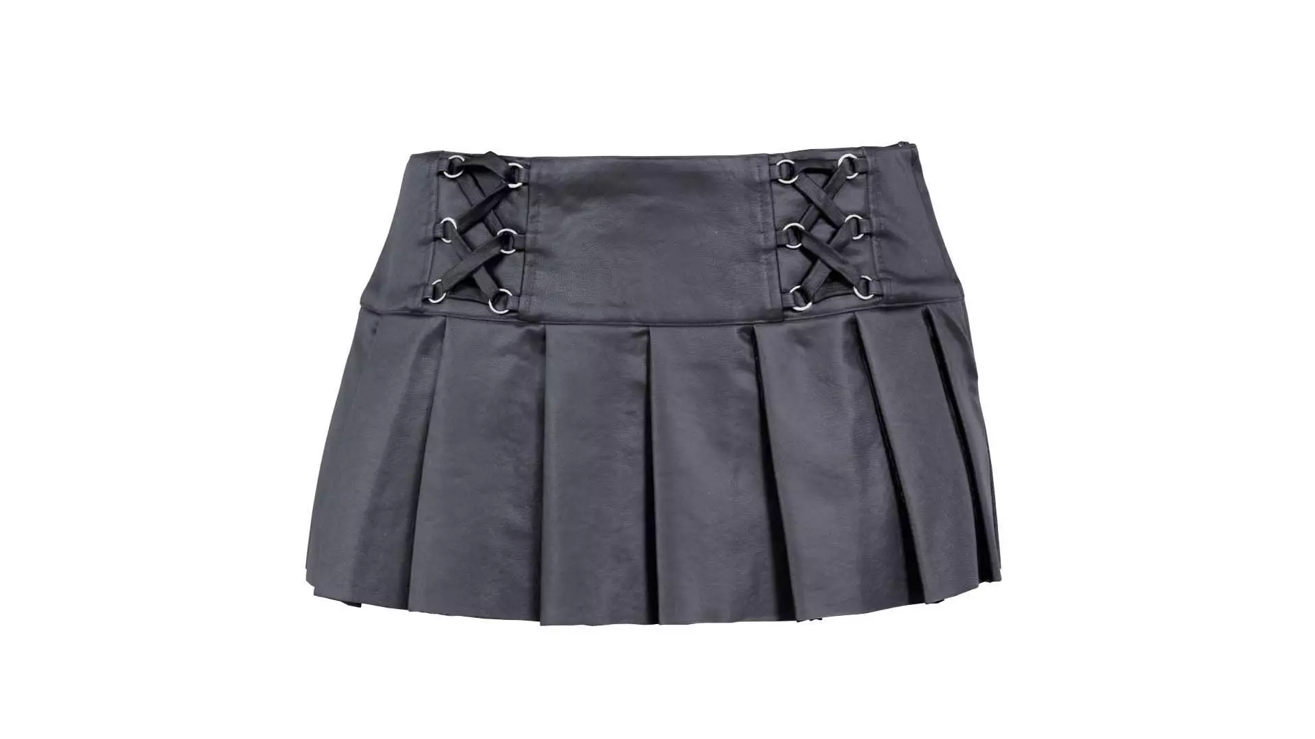 Plaid Laces Skirt Low-poly 3D model_0