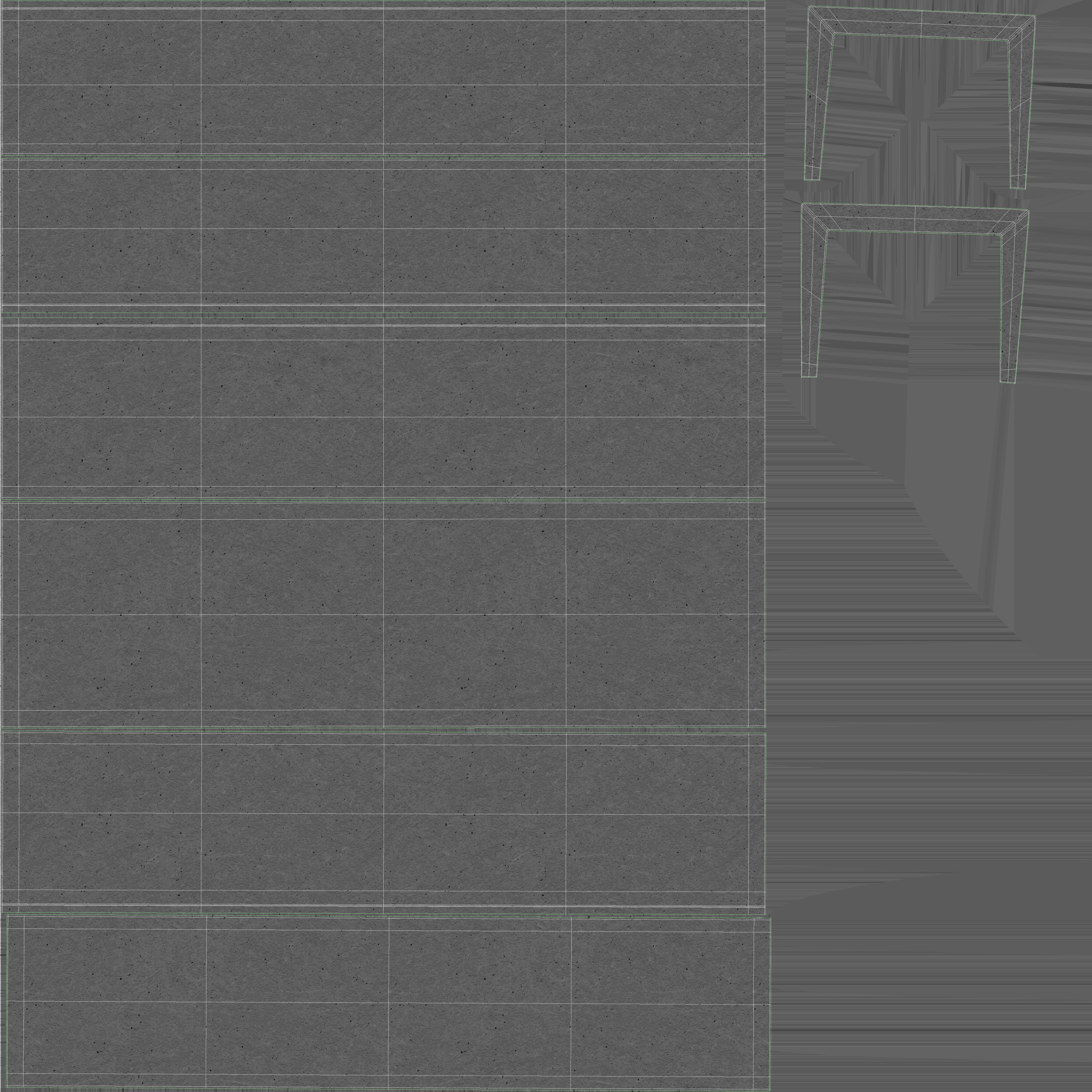Concrete Trench On Wood Planks 3D model_8