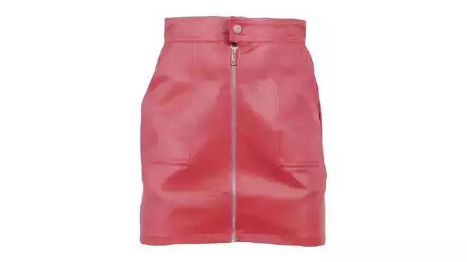 Red Leather Mini Skirt