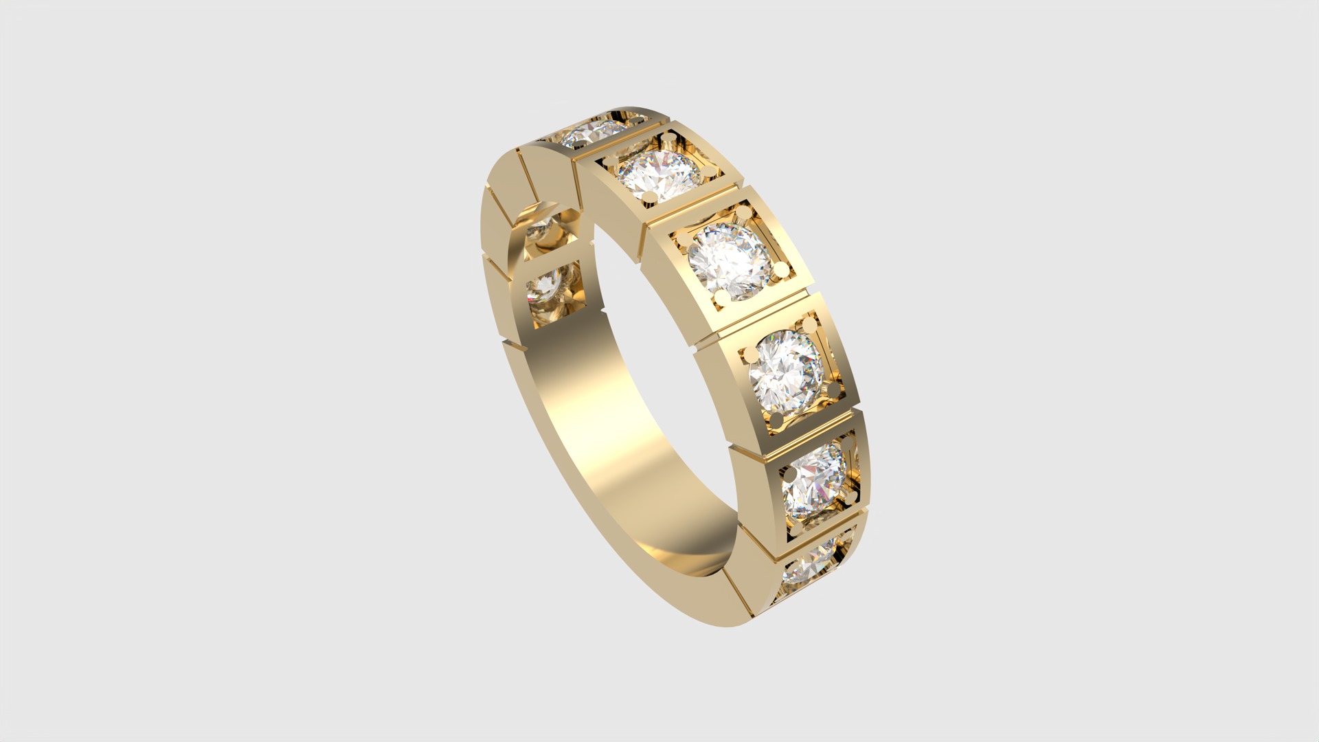 Square Set Brilliant Ring JDBCo 3D print model_21