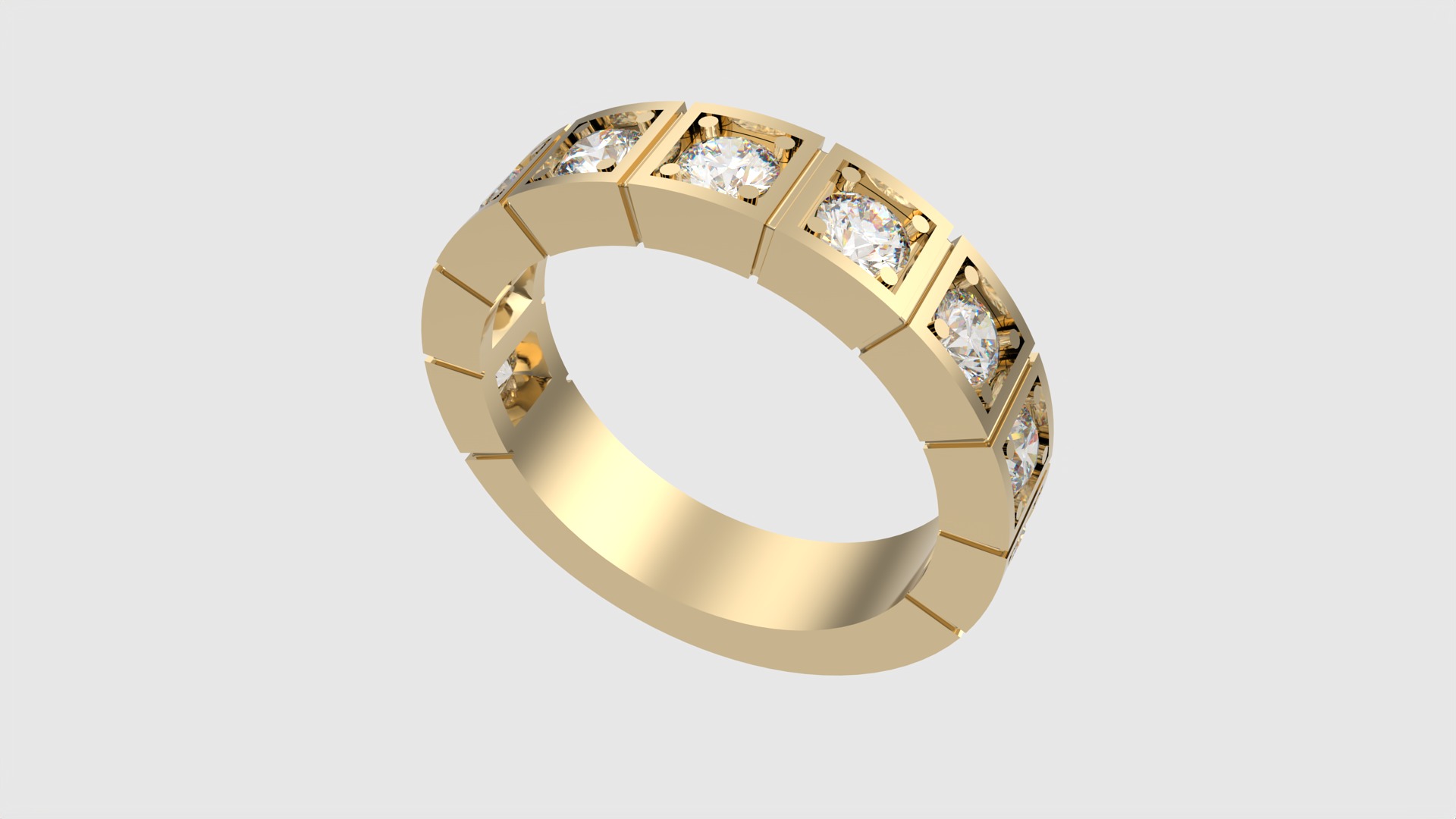 Square Set Brilliant Ring JDBCo 3D print model_15