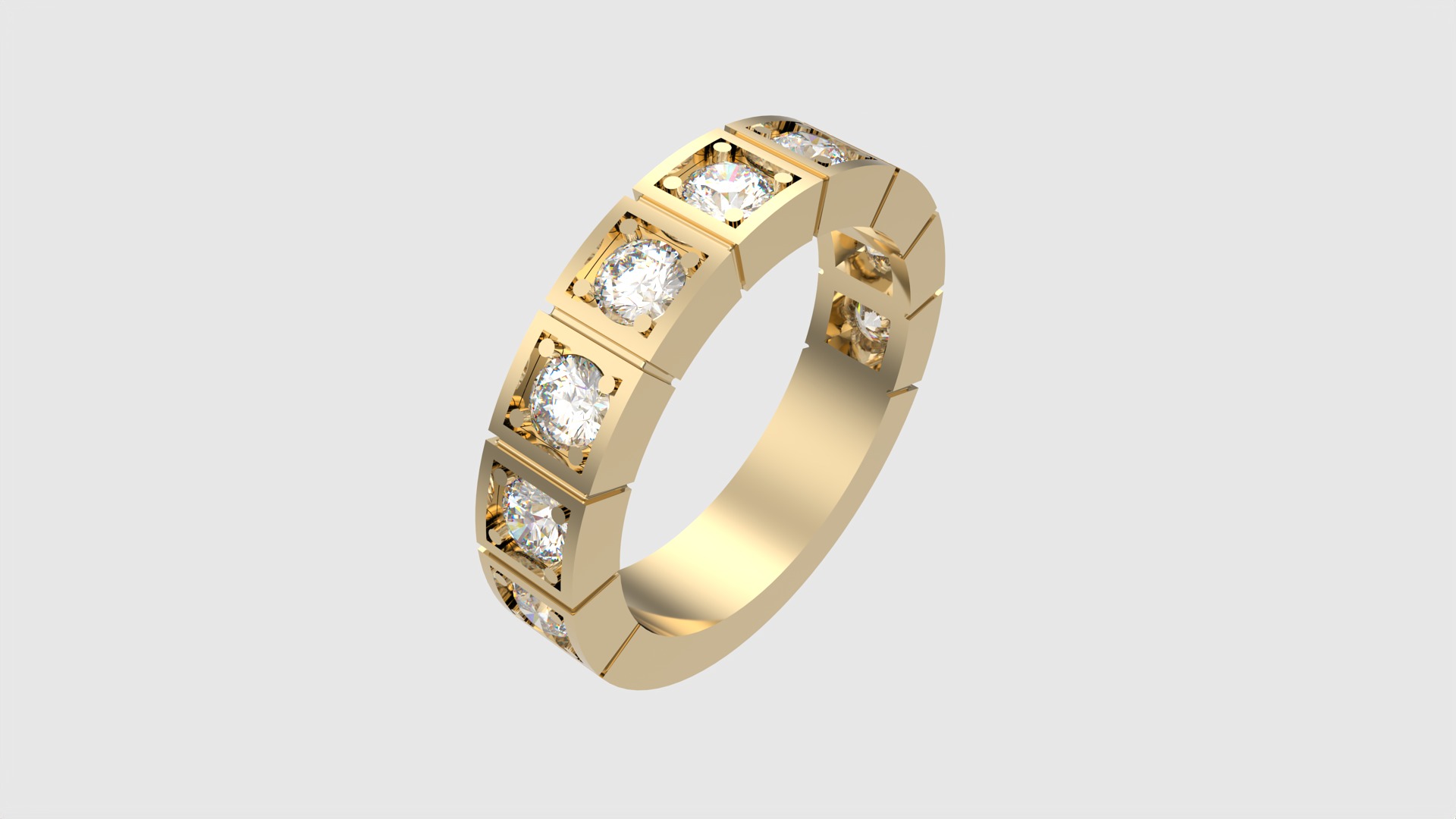 Square Set Brilliant Ring JDBCo 3D print model_18