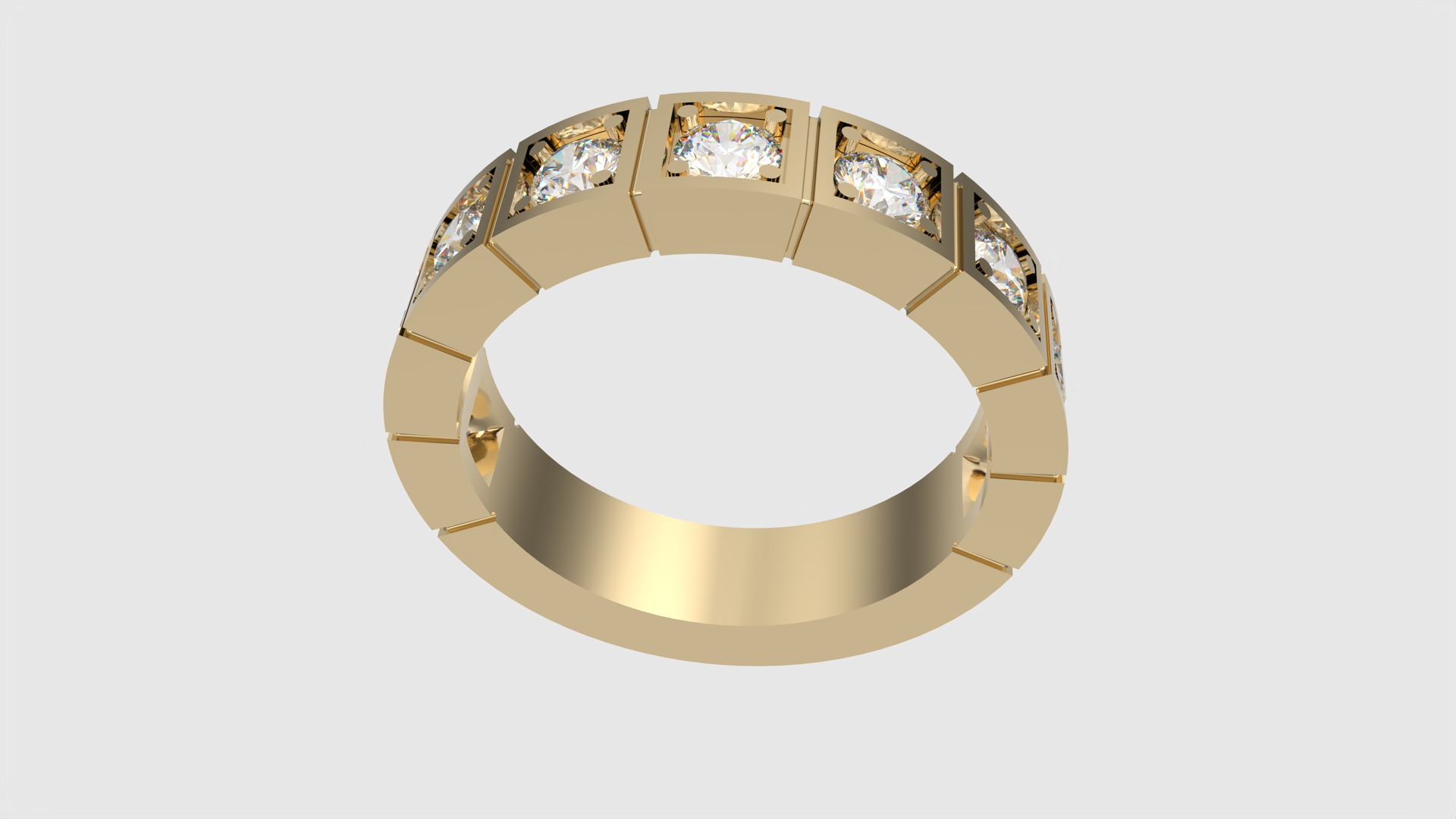 Square Set Brilliant Ring JDBCo 3D print model_23