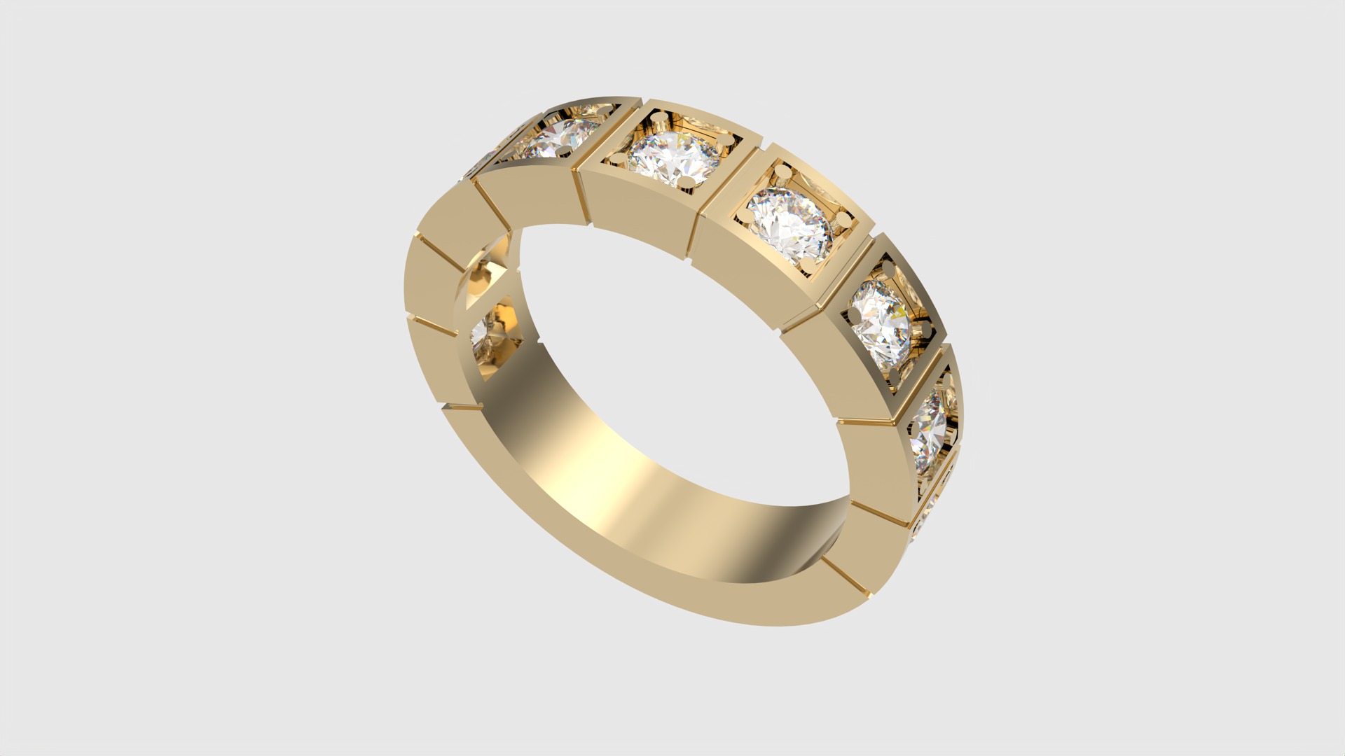 Square Set Brilliant Ring JDBCo 3D print model_22